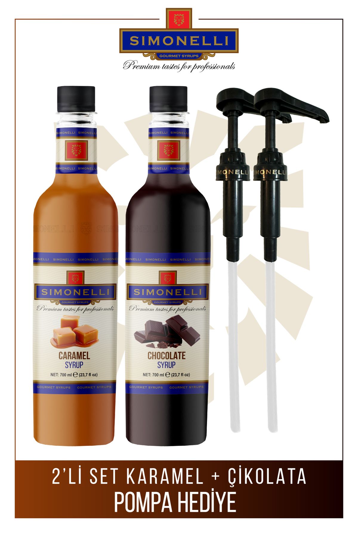 Simonelli Kahve Ve Kokteyl Şurubu Karamel Aromalı Çikolata Aromalı 700 ml Pompa