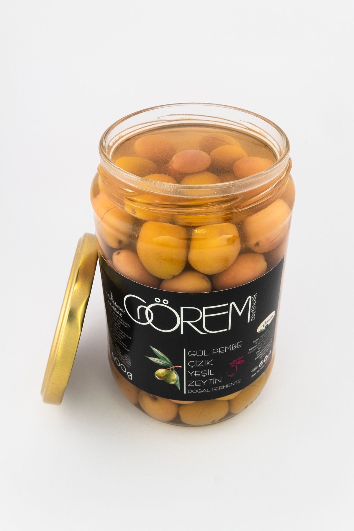 Görem Zeytin Gül Pembe Edremit Çizik Zeytin 400 Gr.