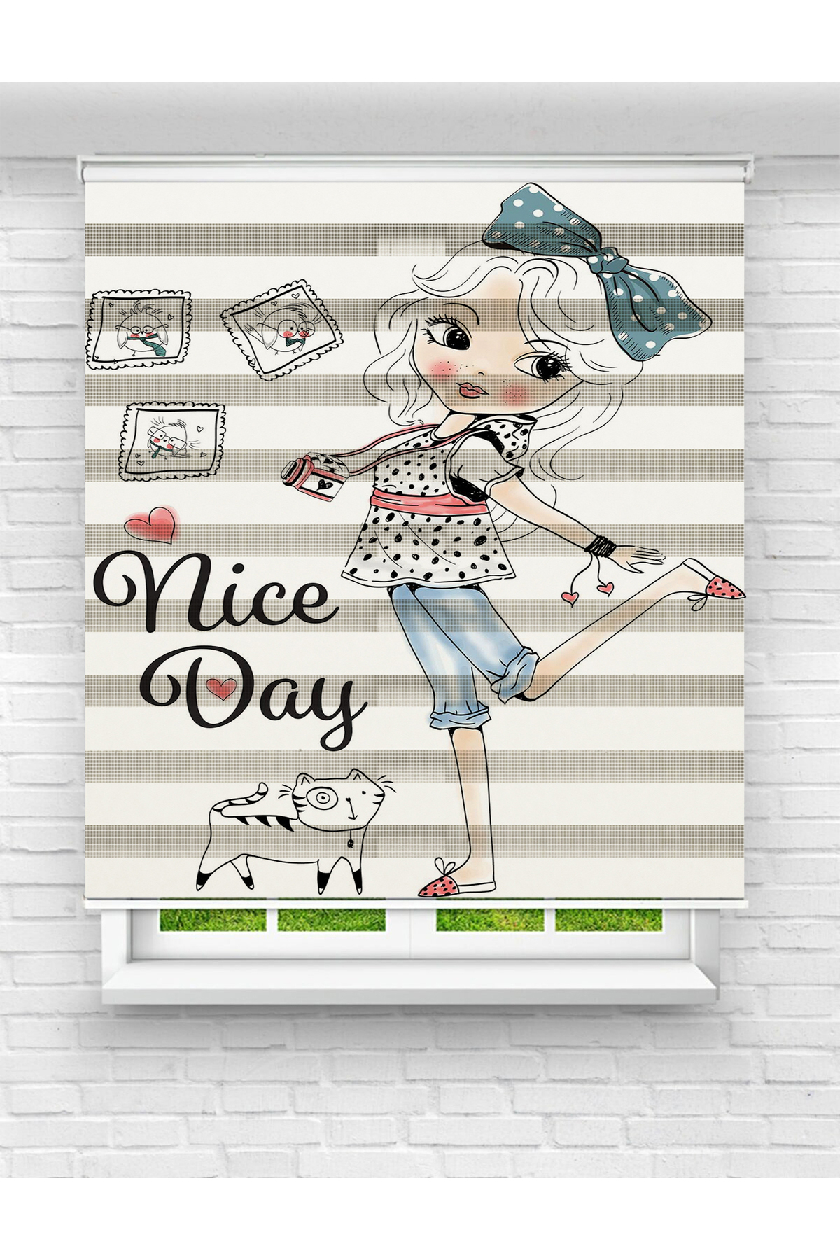 Cute World Printed Zebra Curtain | Colorful and Cute Roller Blinds for Children's Room