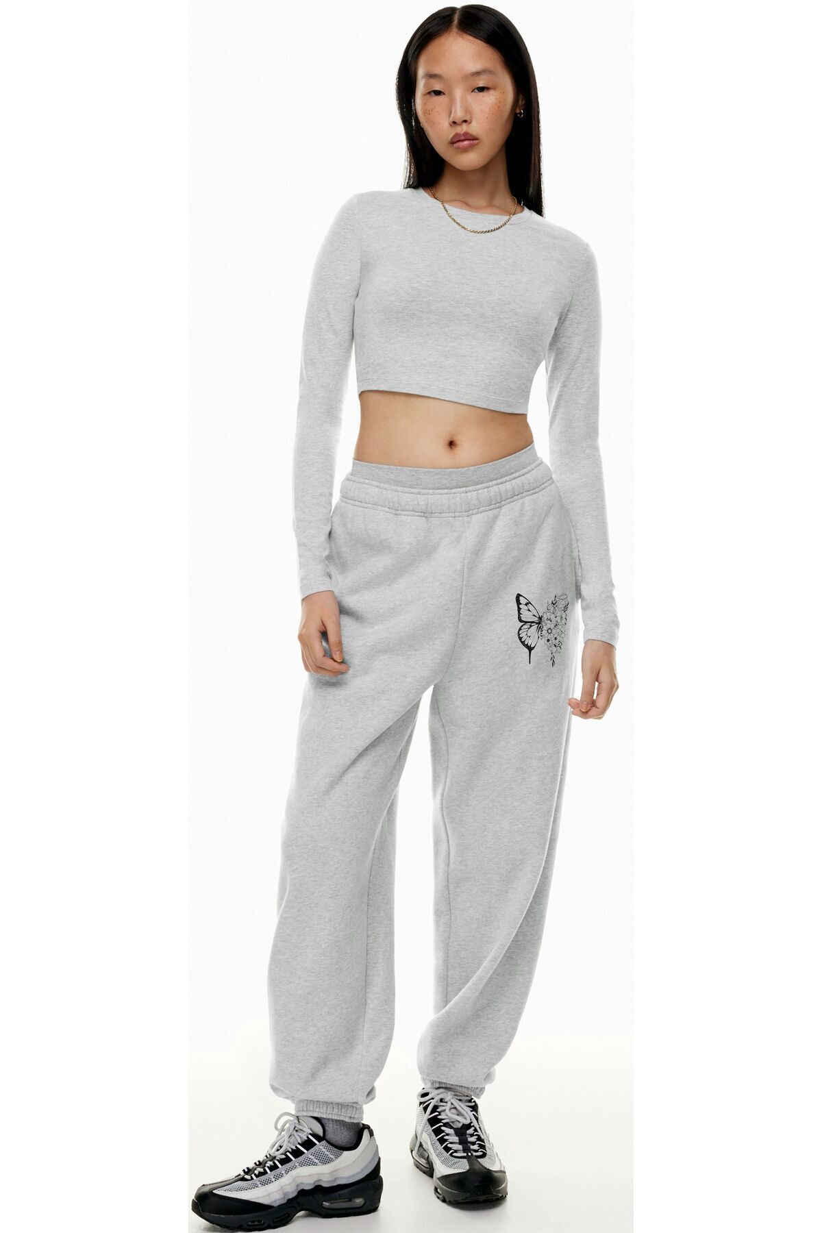 HOFFNUNG Jogger Butterfly Butterlove 2 Iplik Örme Kumaş Şardonlu Eşofman Altı