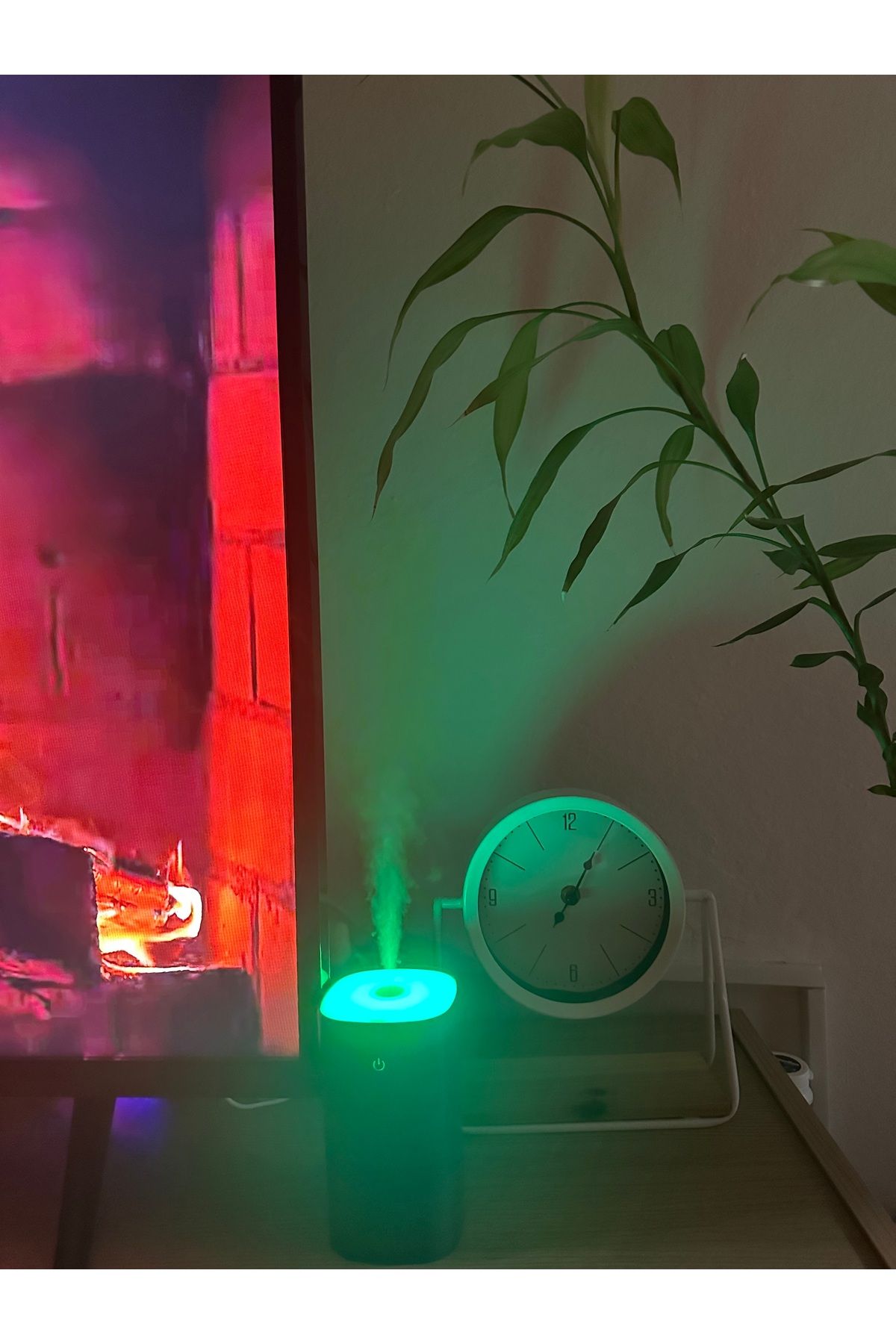 Gri H2O 400 Ml Ultrasonik Hava Nemlendirici Buhar Makinesi ve Aroma Difüzörü