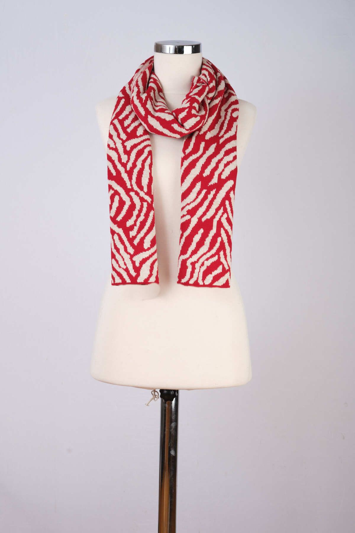 Sebir Moda-Zebra Patterned Knitted Scarf 1