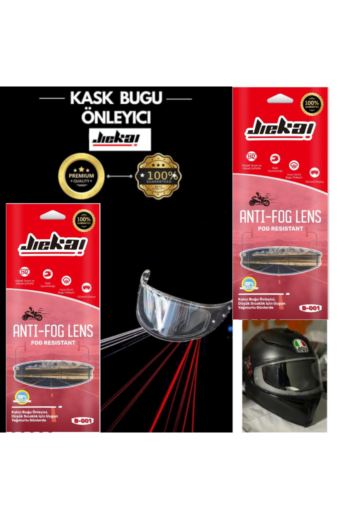 JİEKAİ motorcu kask buhar önleyici Garantili ürün Kask Vizörü Buğu Buhar Önleyici Film