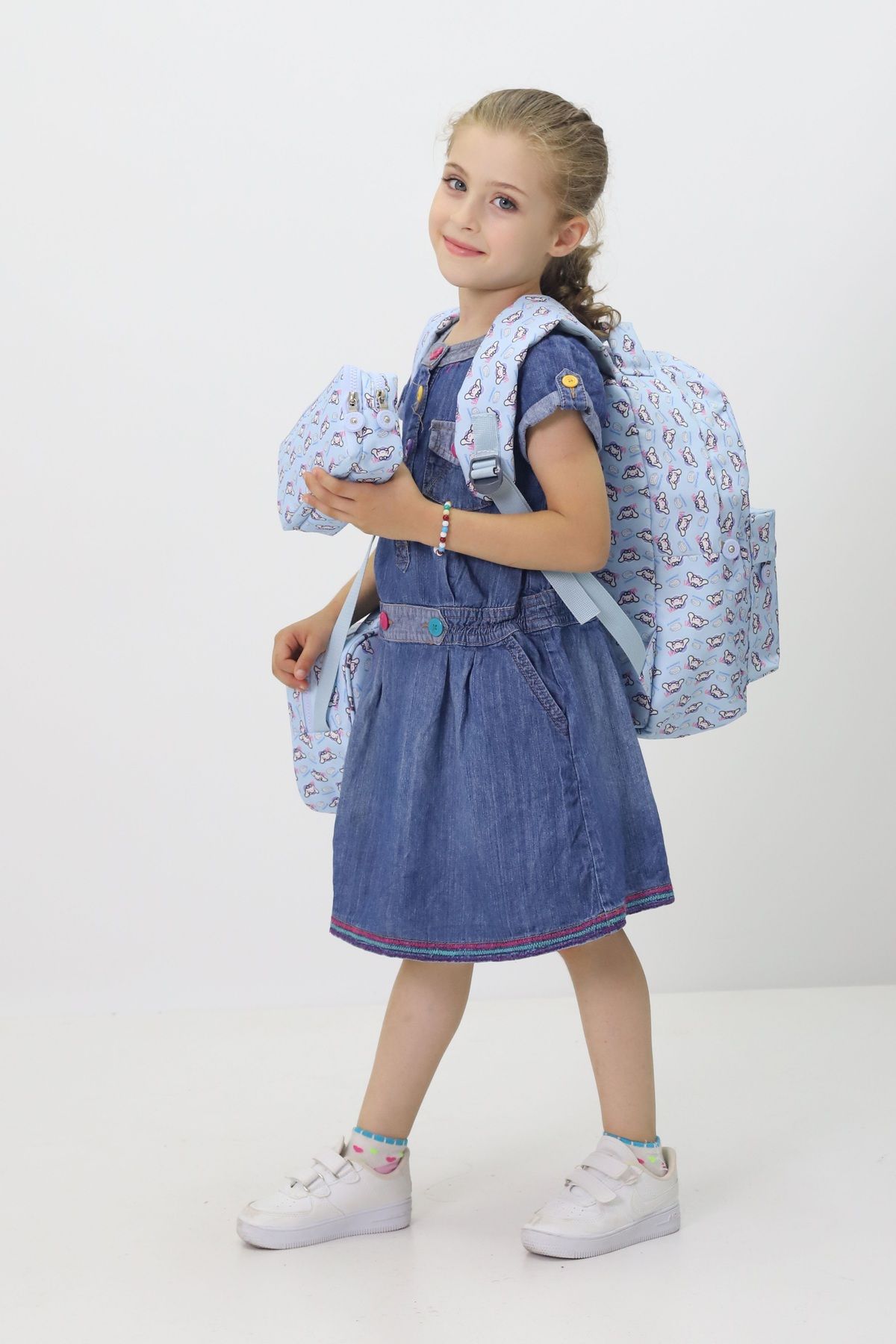 makro-Kuromi Blue - Primary School Bag and Lunchbag and Pen Holder Set, Kawaii My Melody Cinnamoroll 6