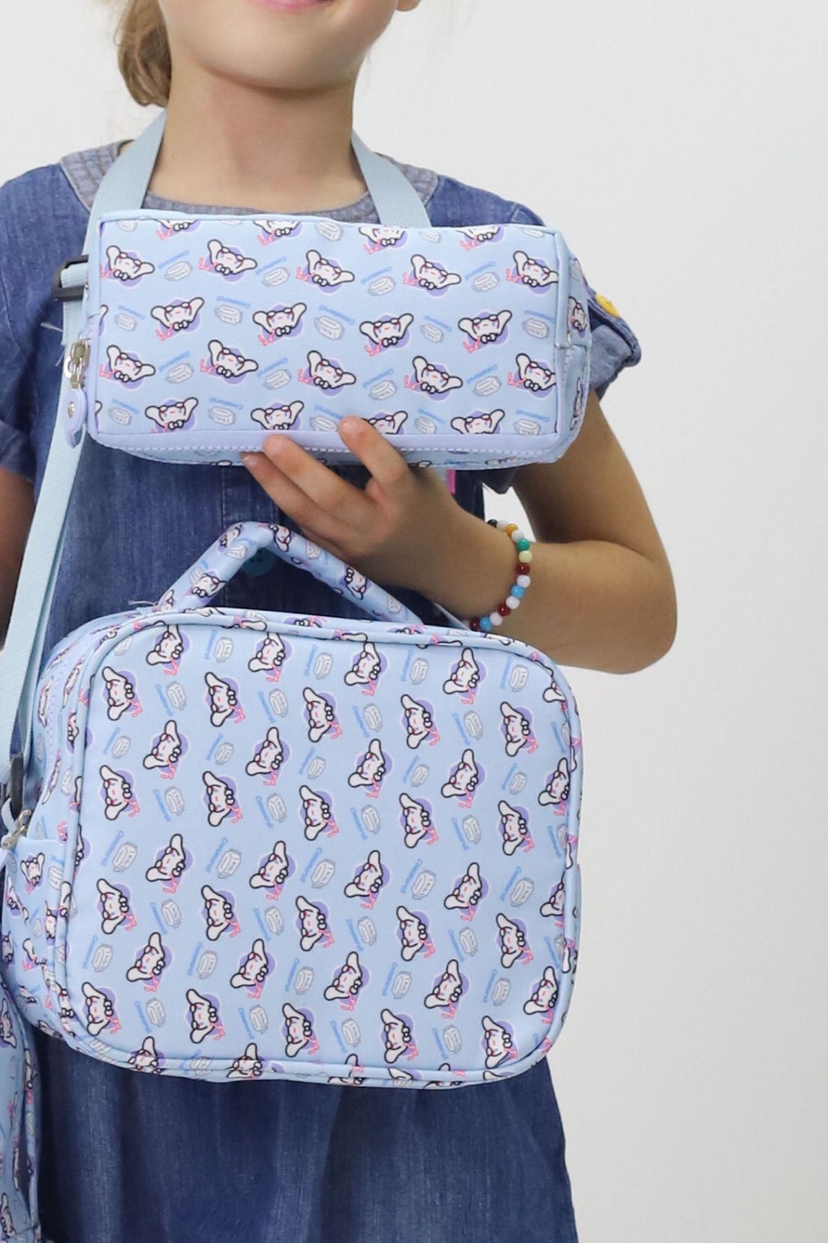 makro-Kuromi Blue - Primary School Bag and Lunchbag and Pen Holder Set, Kawaii My Melody Cinnamoroll 8