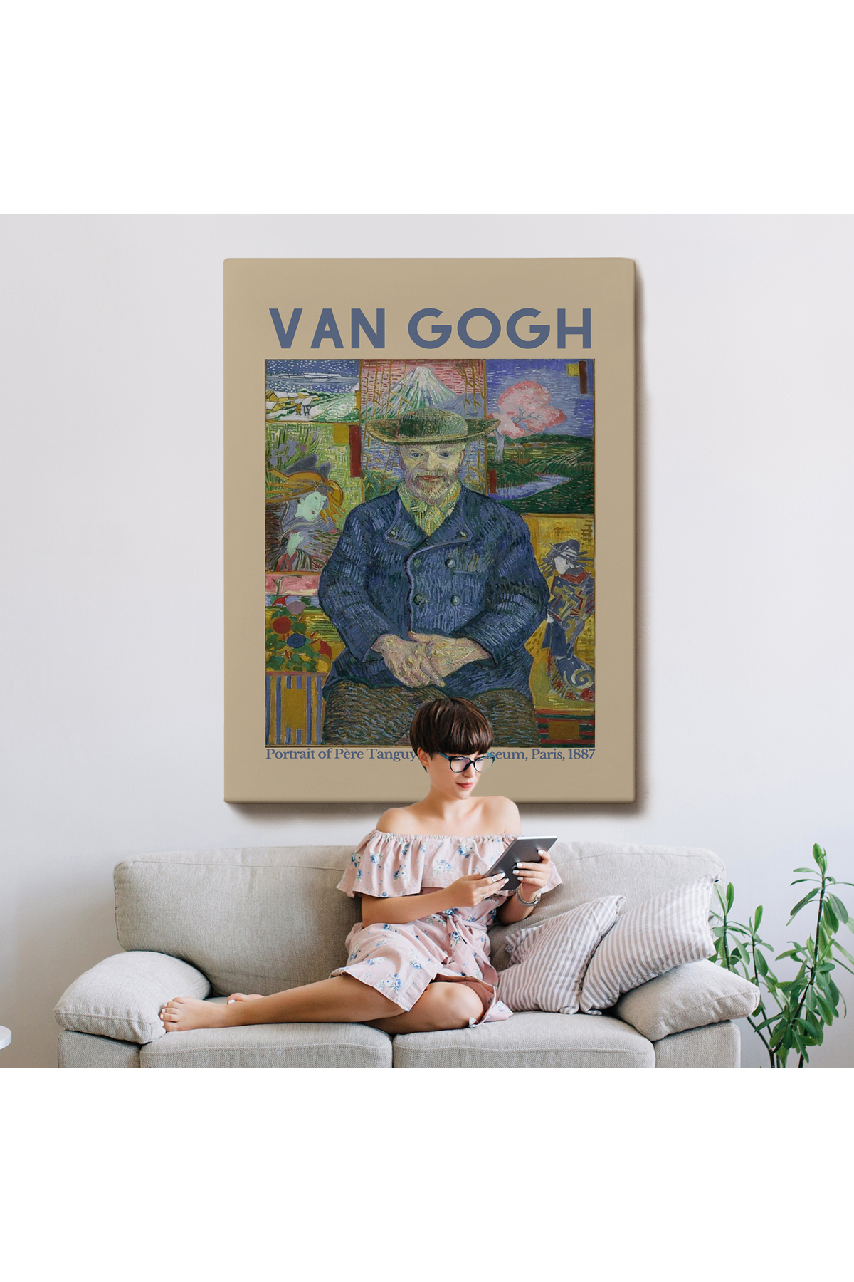 Vincent Van Gogh - Bildnis'İn Babası Tanguy Kanvas Tablo görsel 8