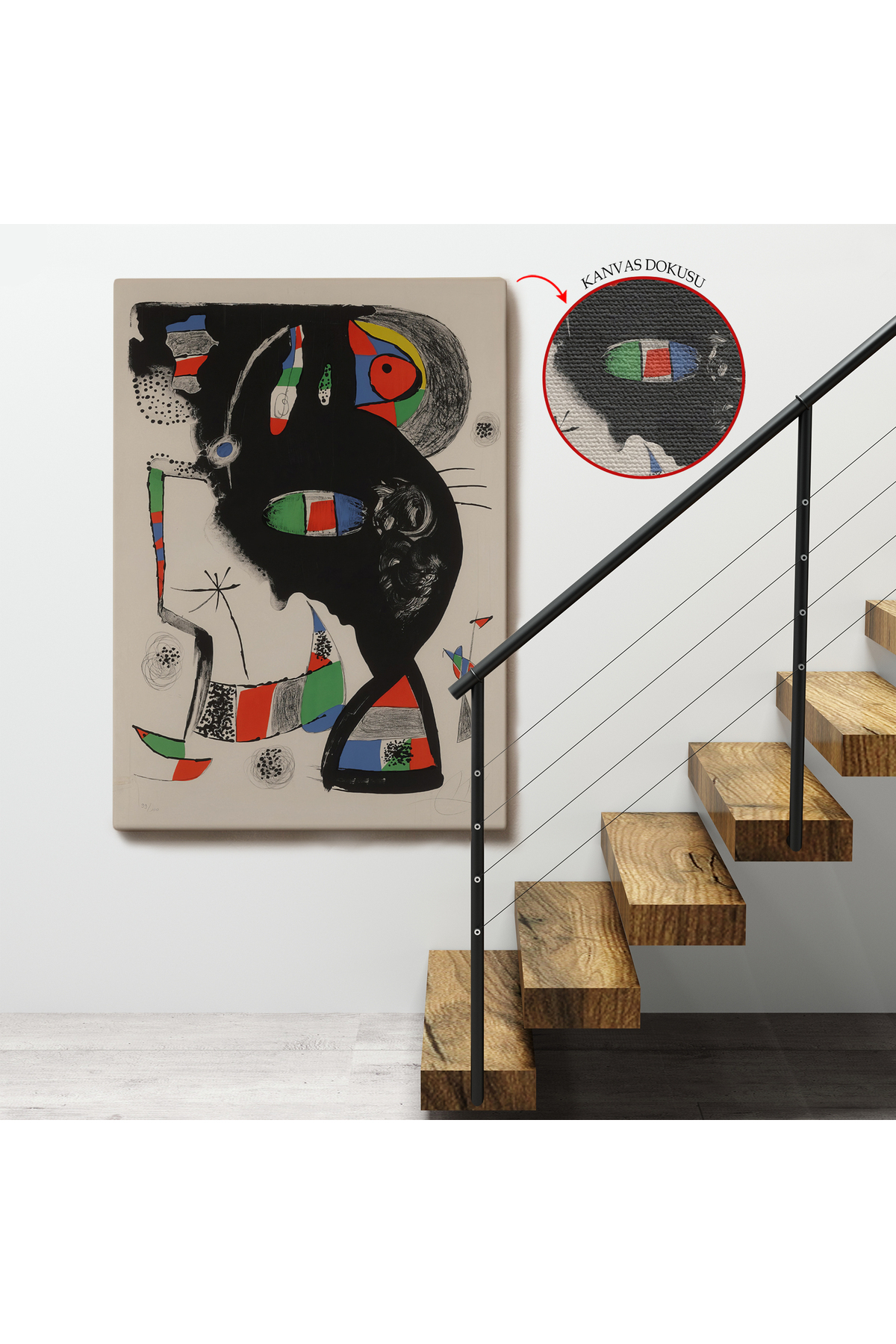 Joan Miro - 42 Rue Blomet Kanvas Tablo görsel 4