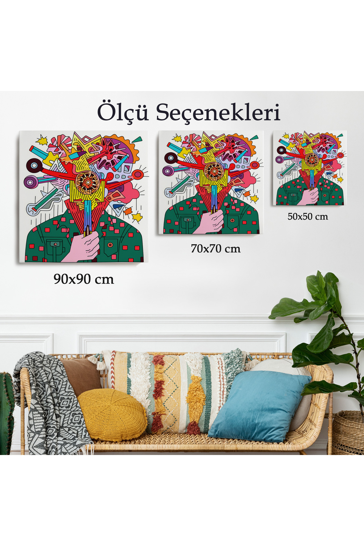 Mekanik Adam Kanvas Tablosu görsel 3