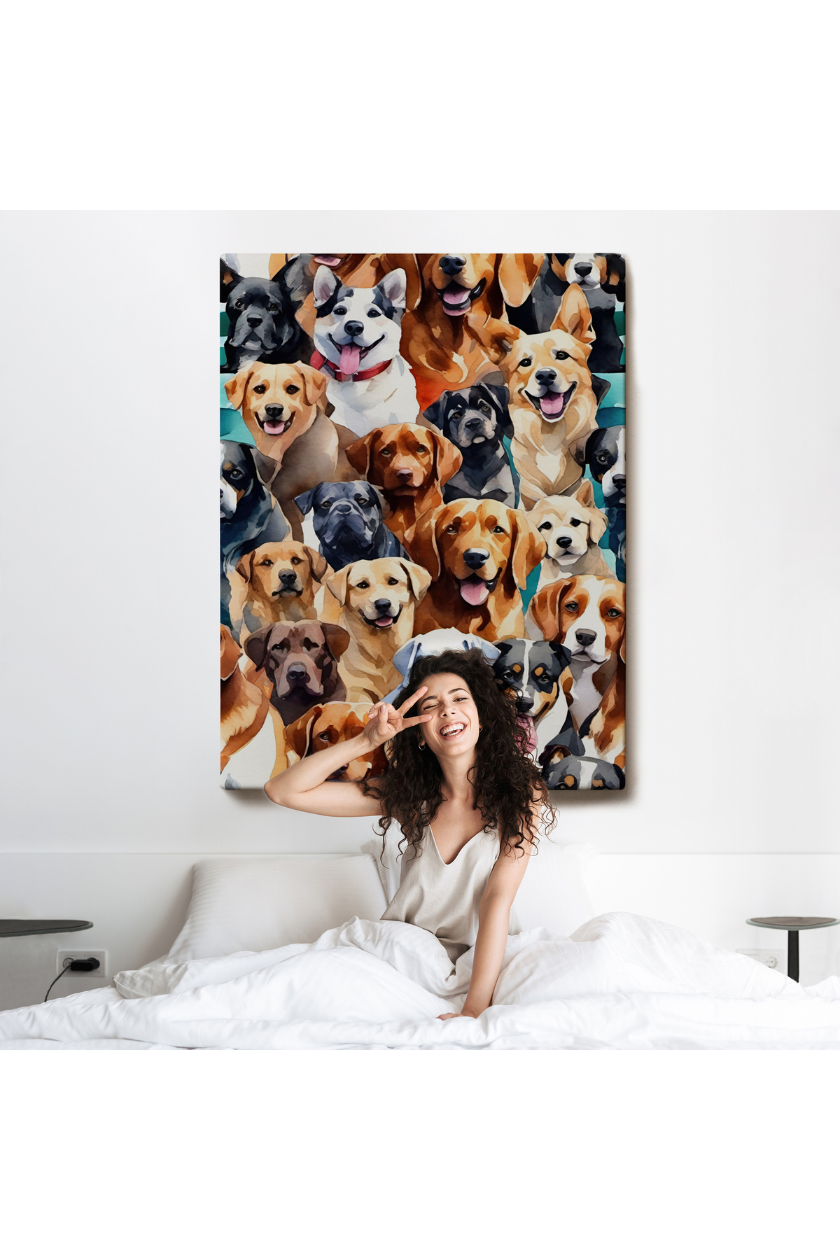 Sevimli Köpekler Kanvas Tablo görsel 6