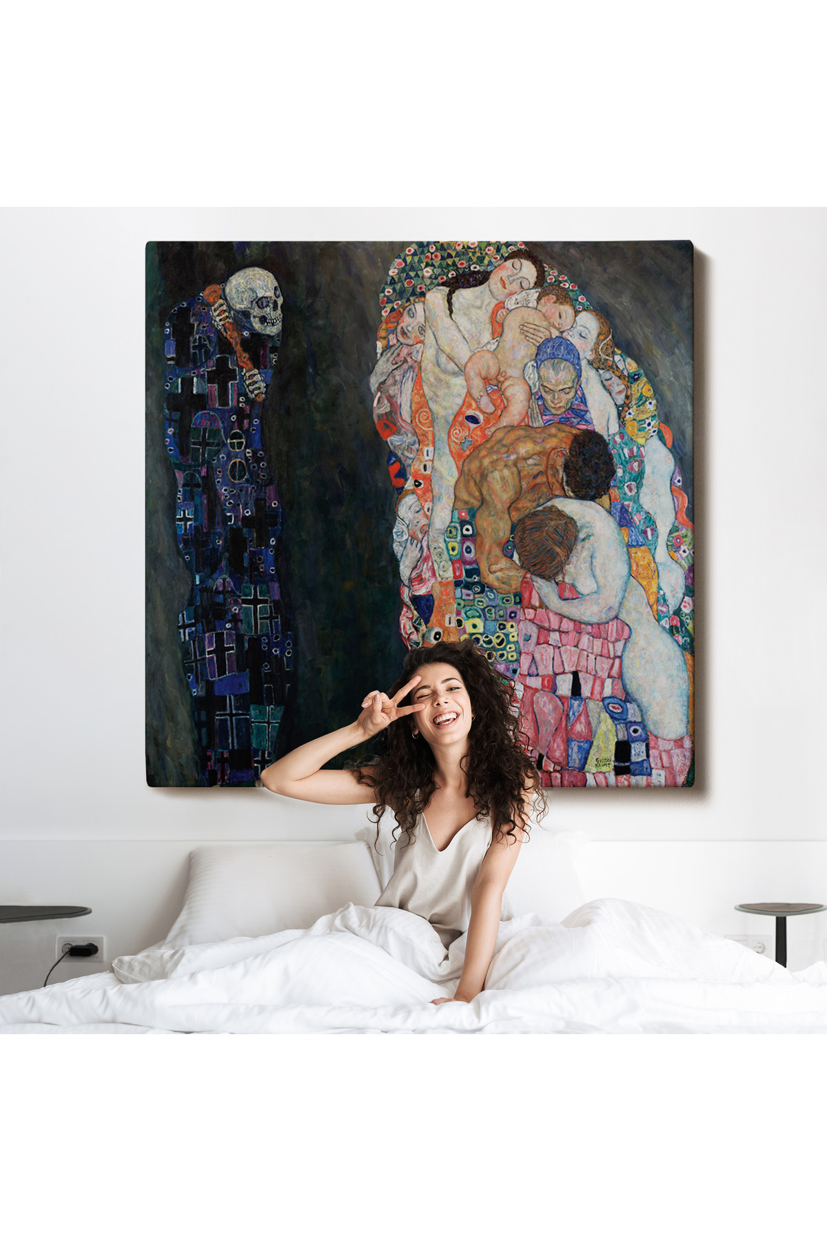 Gustav Klimt Ölüm Ve Yaşam Kanvas Tablosu görsel 6