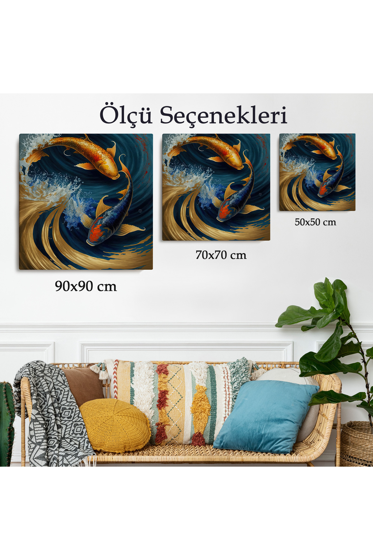 Koi Balığı Kanvas Tablo görsel 6
