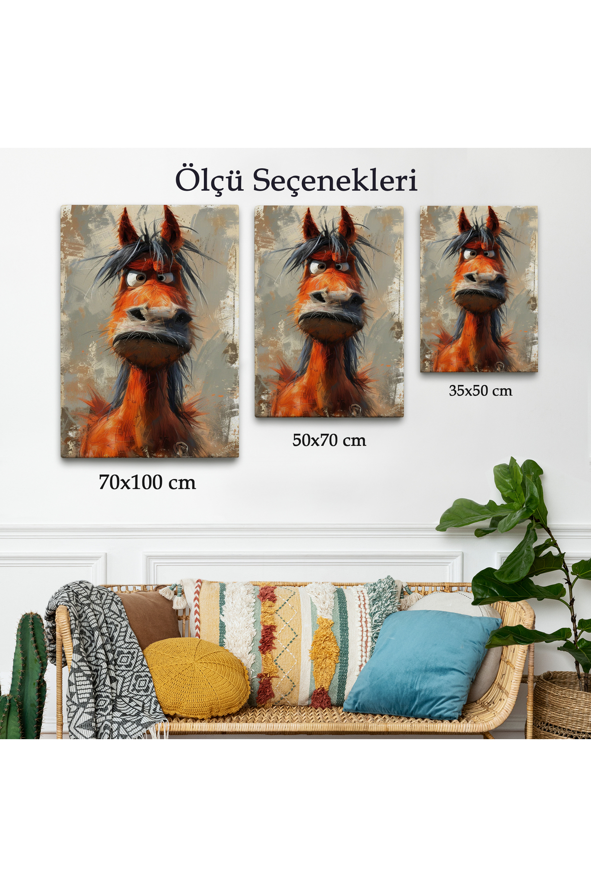 Sevimli Eşek Kanvas Tablo görsel 3