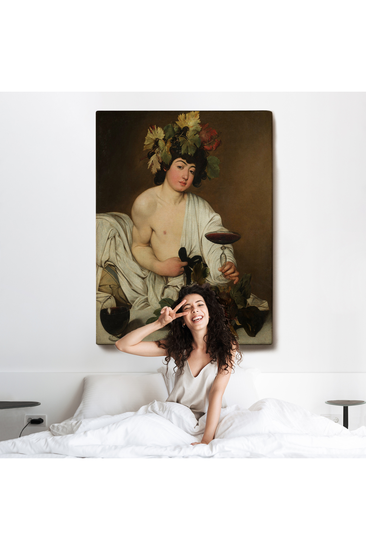 Caravaggio - Bacchus Kanvas Tablo görsel 6
