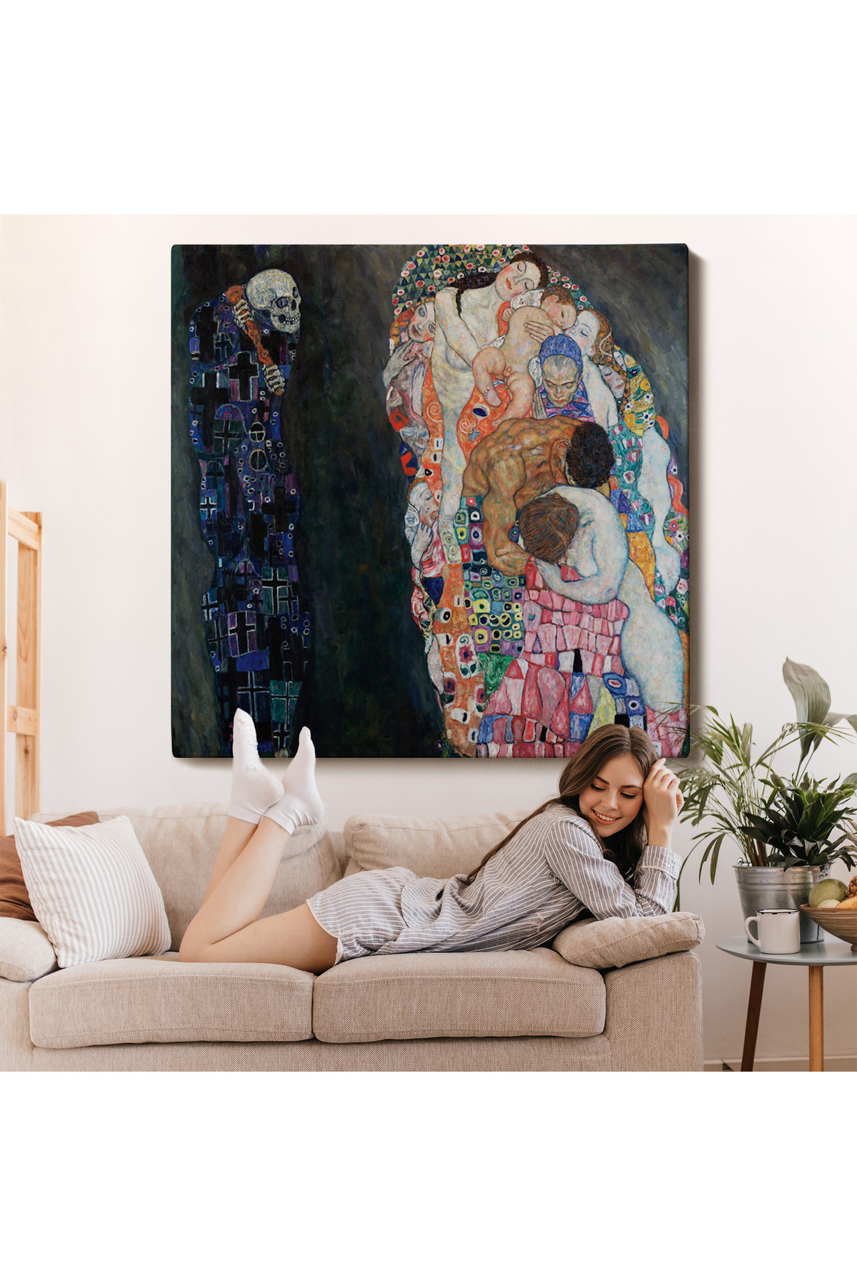 Gustav Klimt Ölüm Ve Yaşam Kanvas Tablosu görsel 7