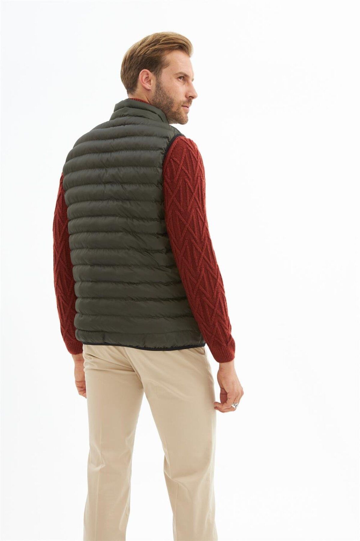 Danger-Vestă Puffer Standard Mold pentru bărbați, kaki 7