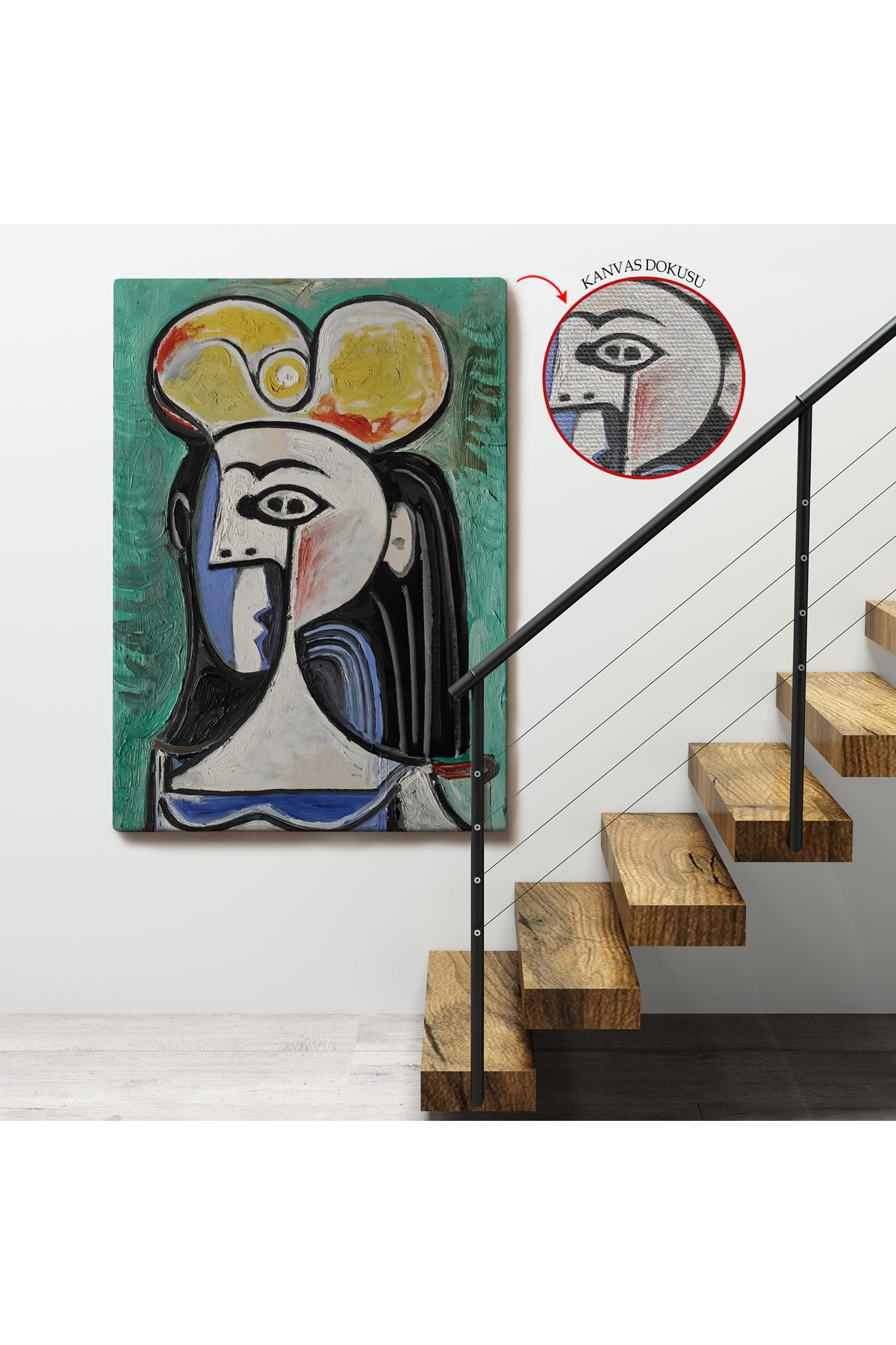 Pablo Picasso - Jaqueline Roque Portre Kanvas Tablosu görsel 4