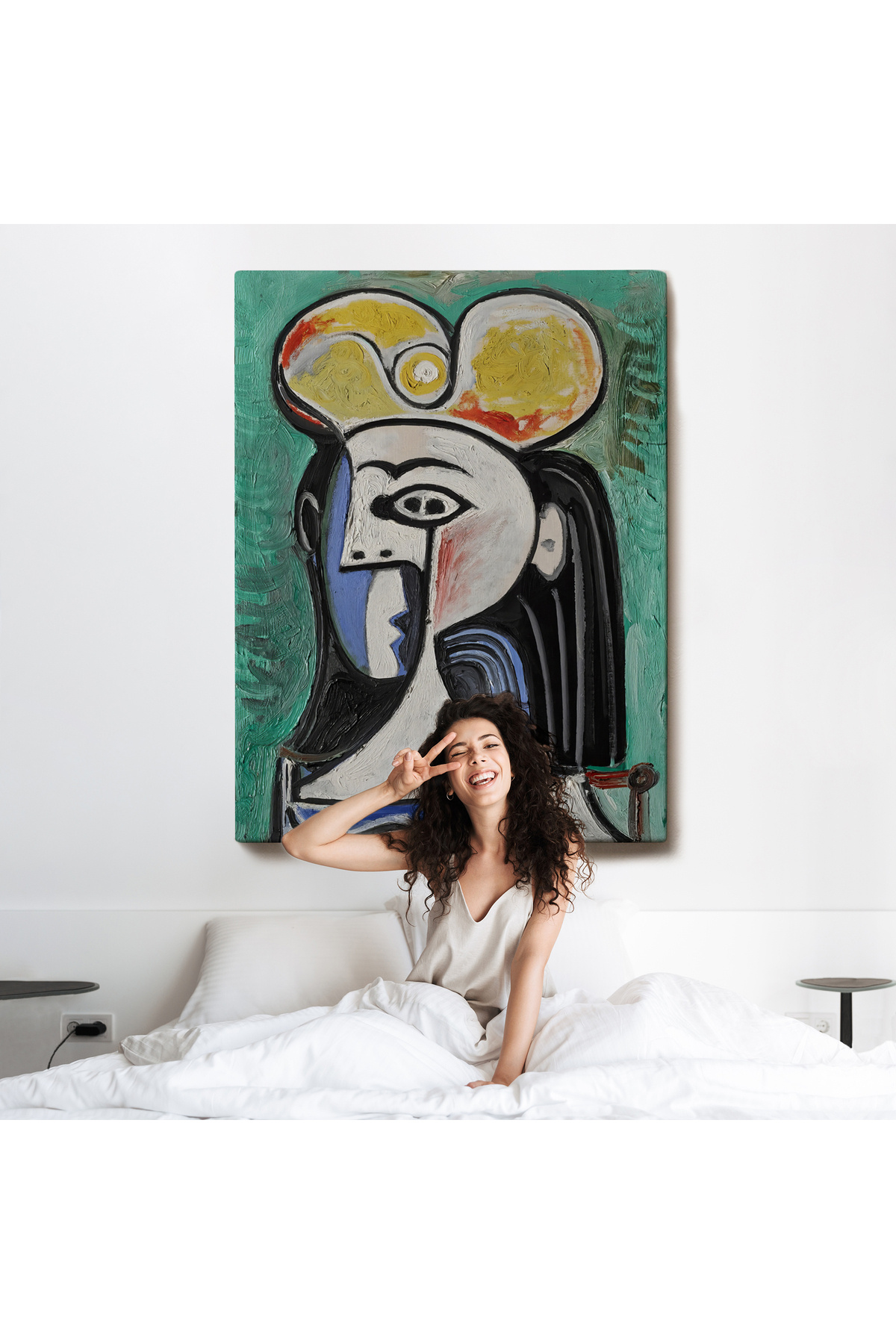 Pablo Picasso - Jaqueline Roque Portre Kanvas Tablosu görsel 6