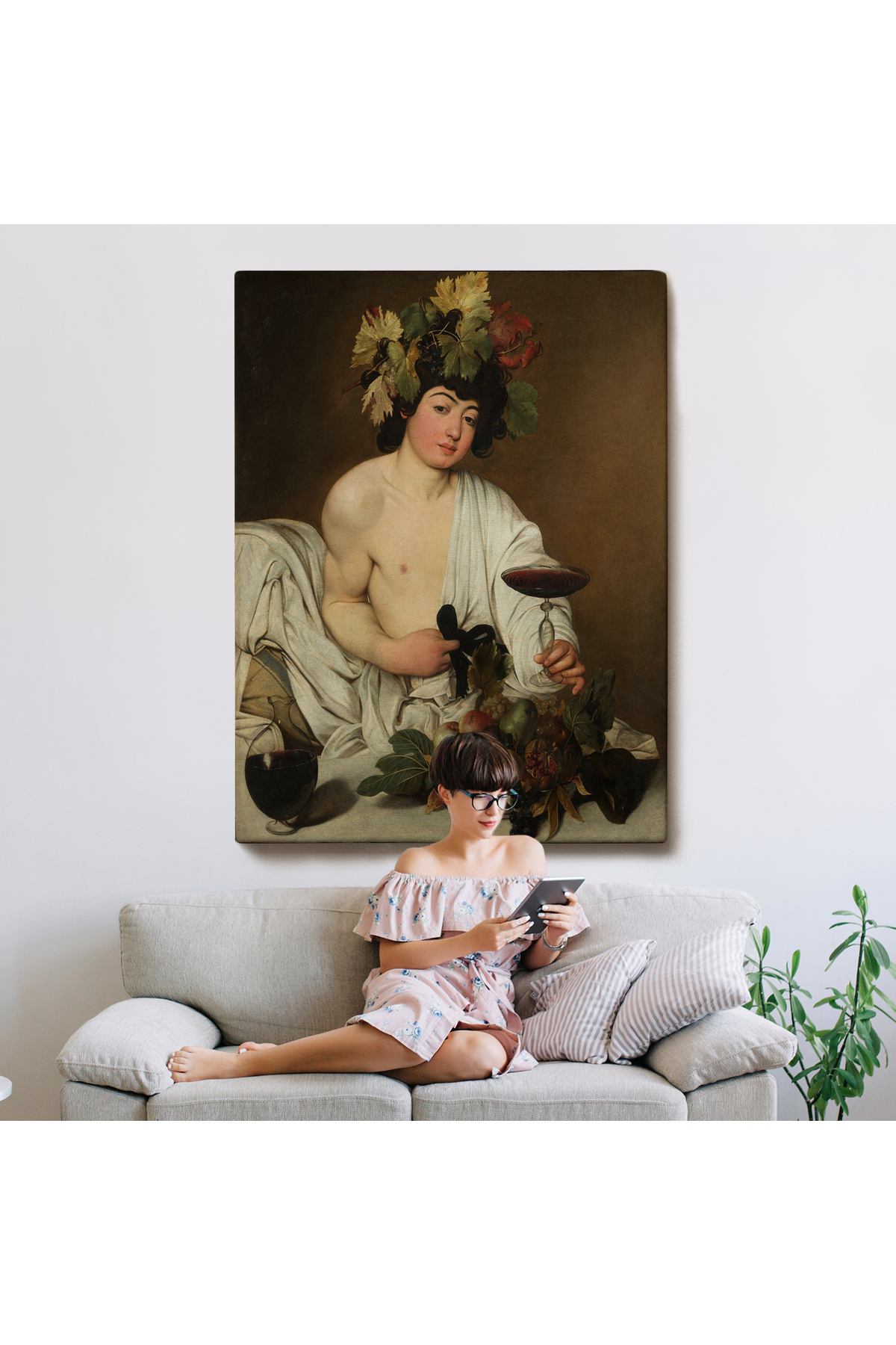 Caravaggio - Bacchus Kanvas Tablo görsel 8