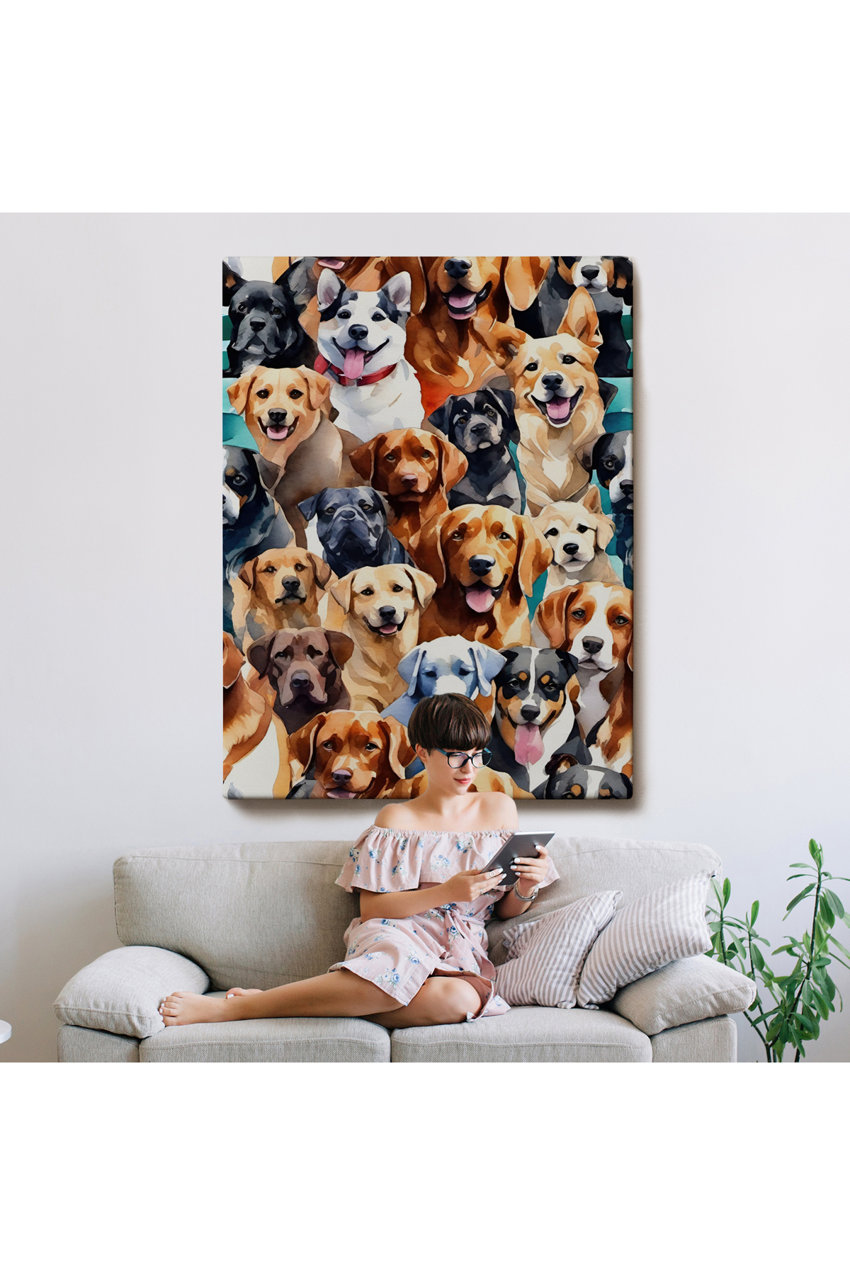 Sevimli Köpekler Kanvas Tablo görsel 8