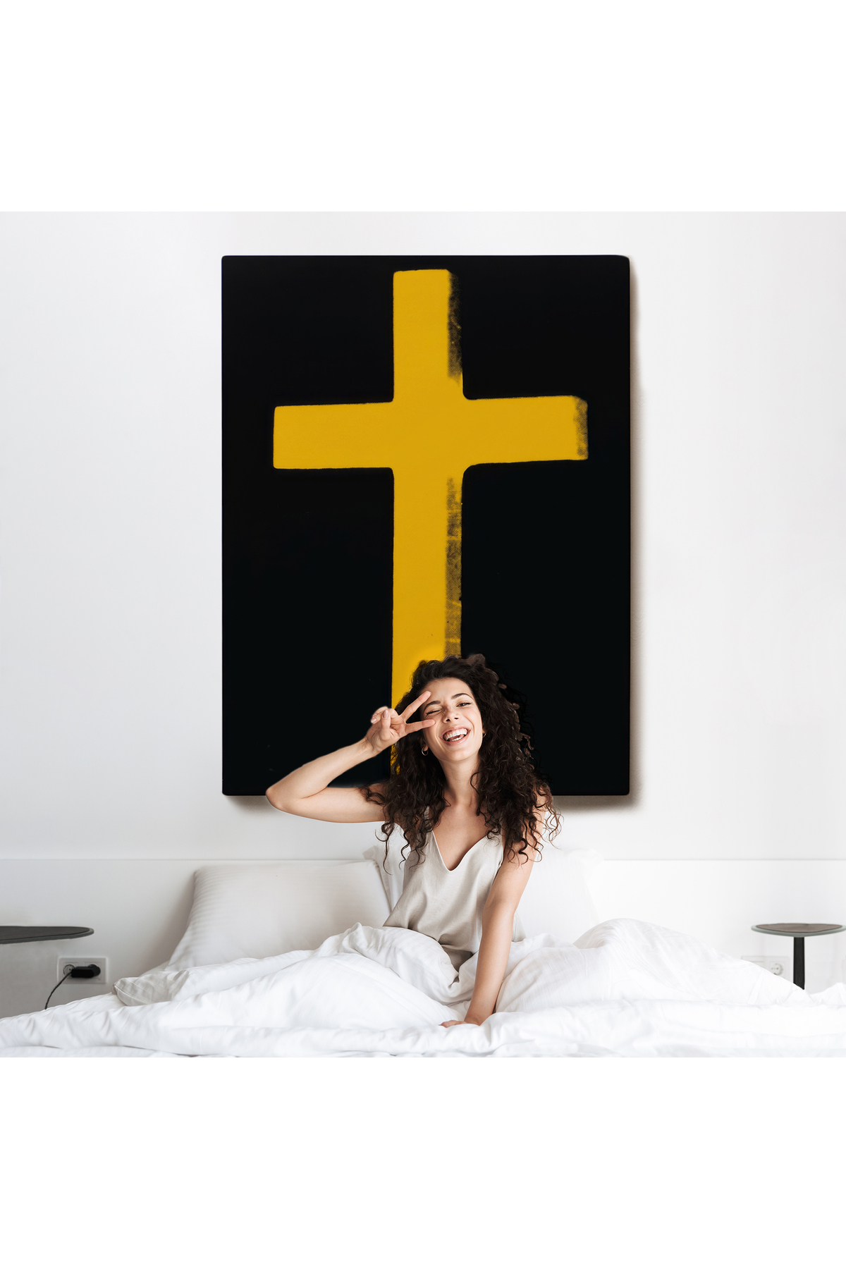 Sarı Haç Kanvas Tablo - Cross görsel 6