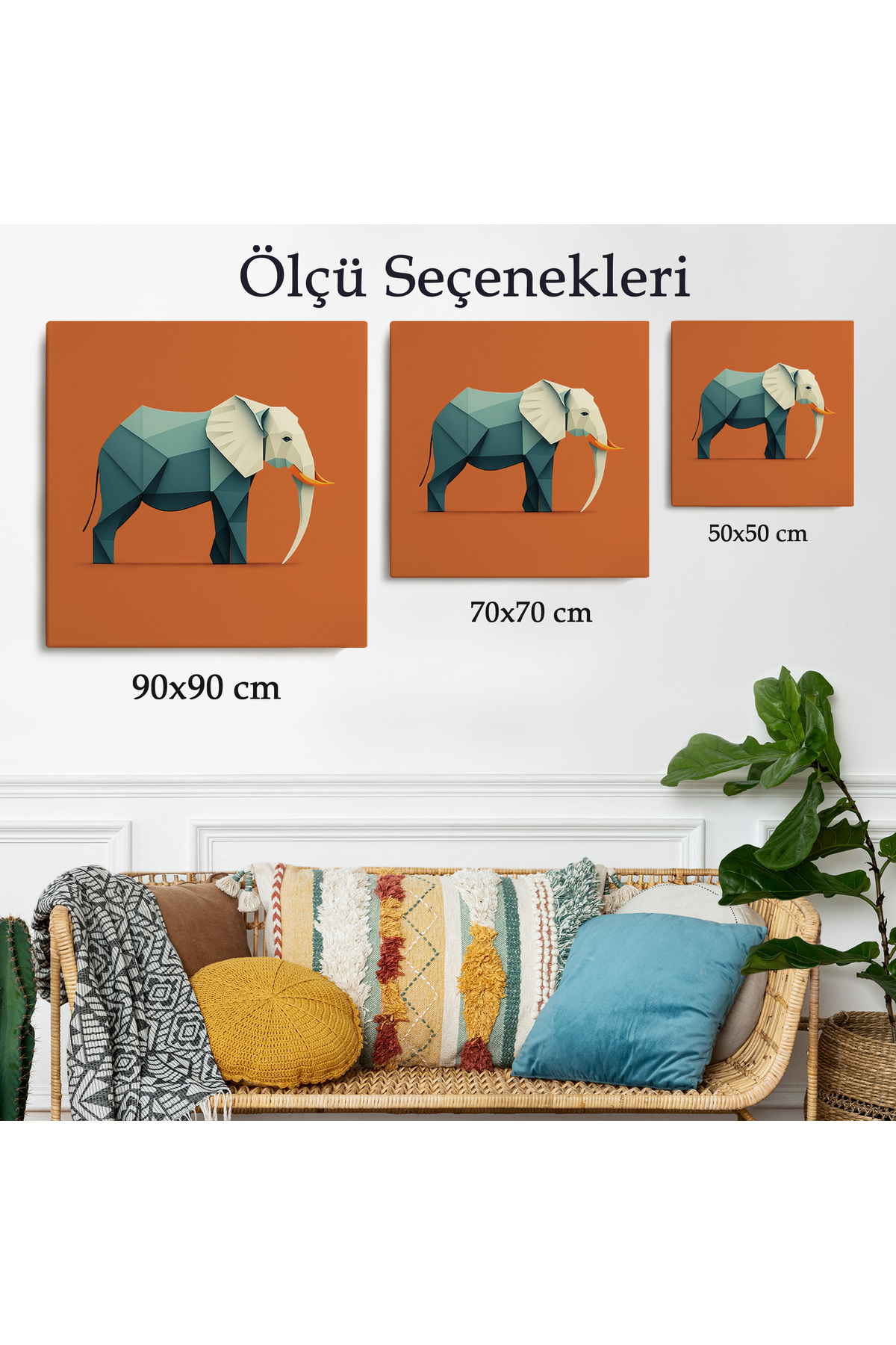 Yapay Zeka Fil Kanvas Tablo görsel 3