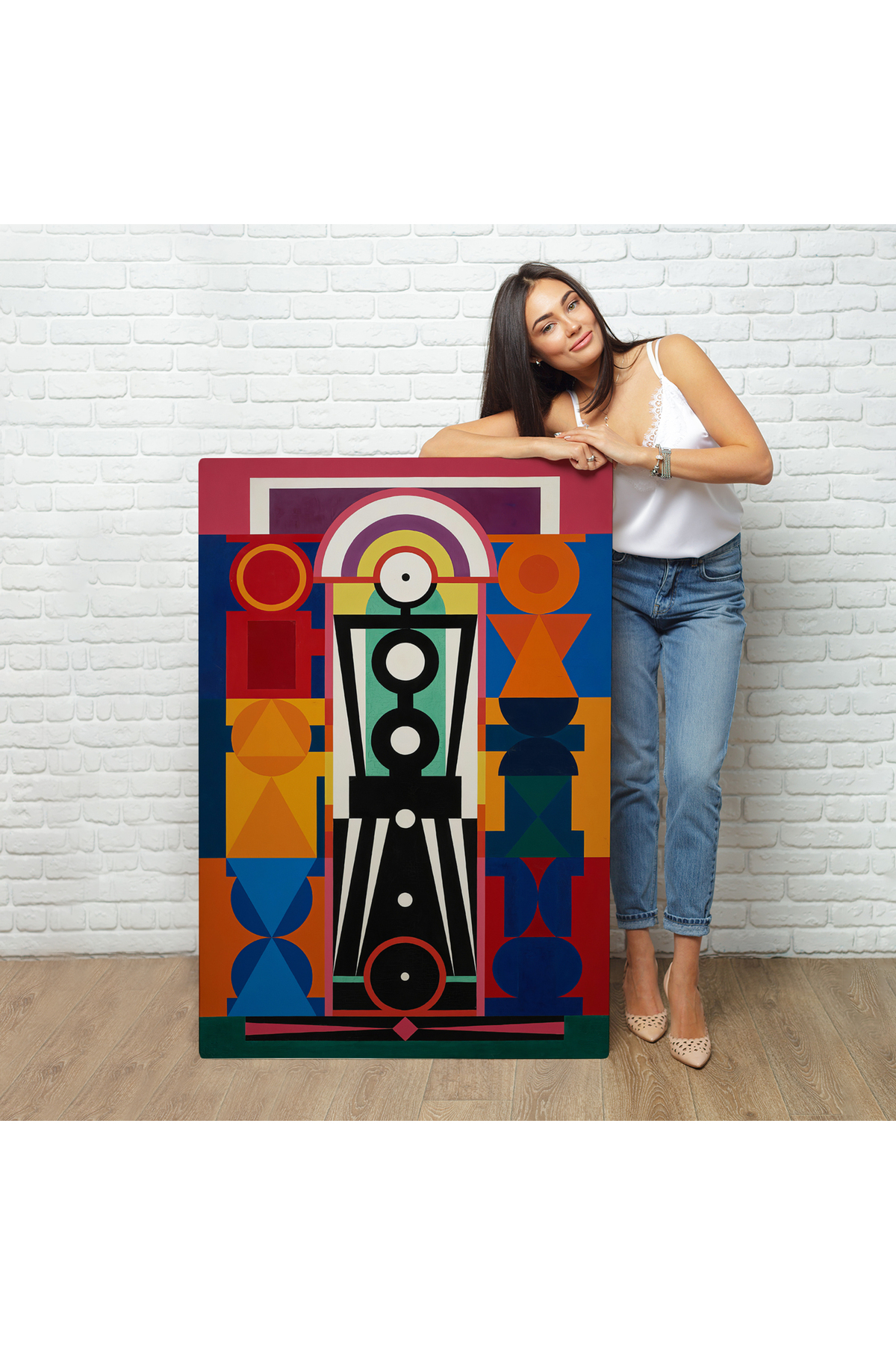 Auguste Herbin - Kompozisyon Kanvas Tablosu görsel 2