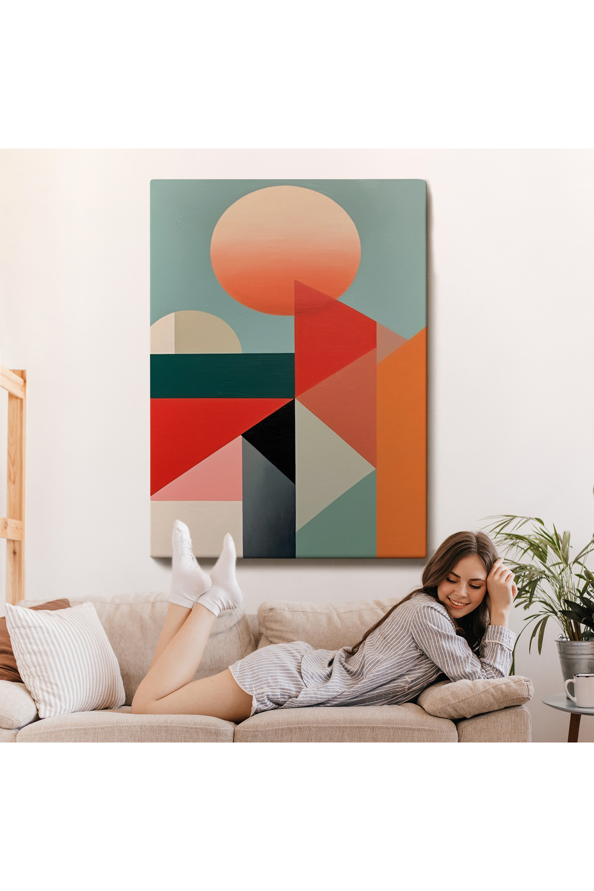Modern Desenli Soyut Kanvas Tablo görsel 7
