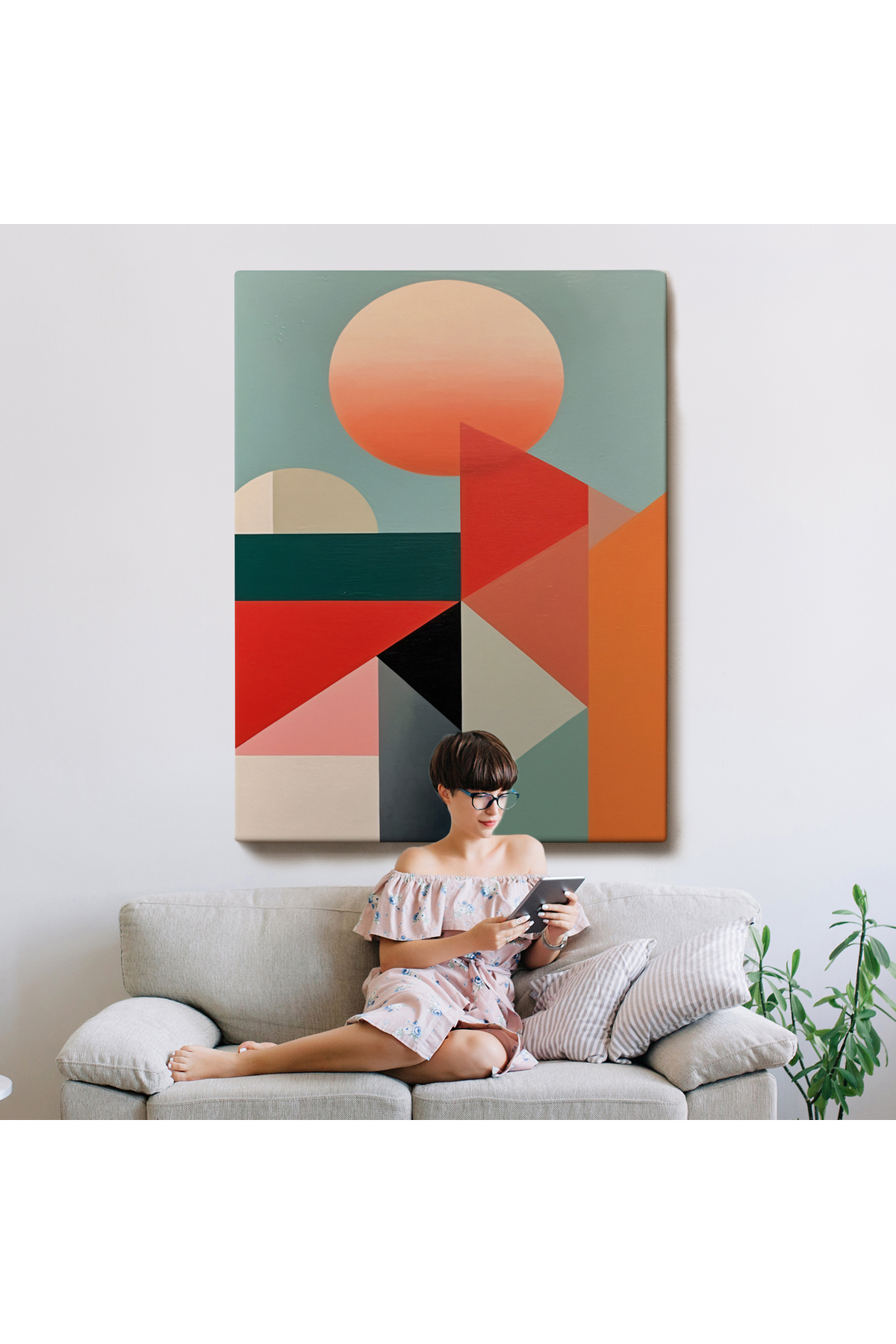 Modern Desenli Soyut Kanvas Tablo görsel 8