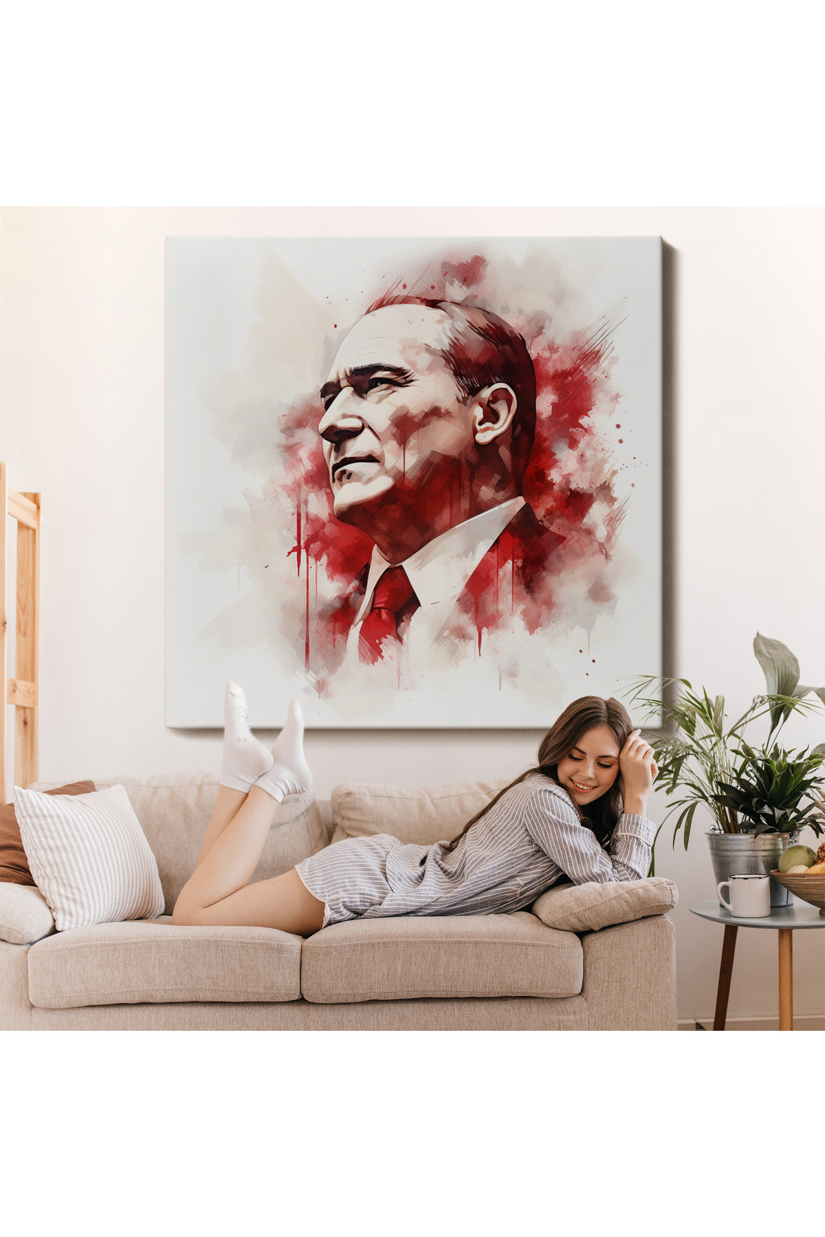 Atatürk Portresi Kanvas Tablo görsel 7