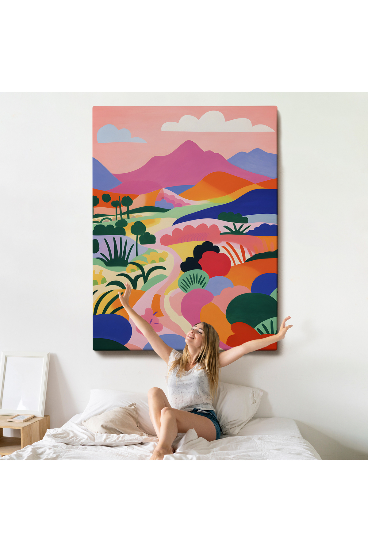Pastel Minimalist Manzara Kanvas Tablo görsel 5