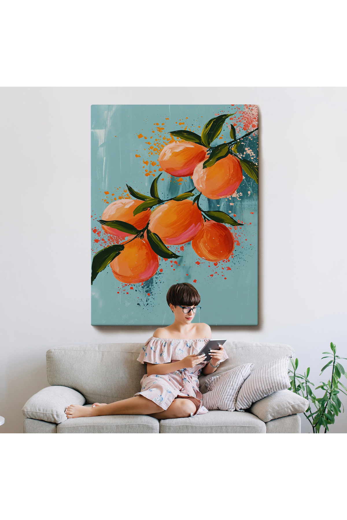 Limon Dalı Kanvas Tablo görsel 8