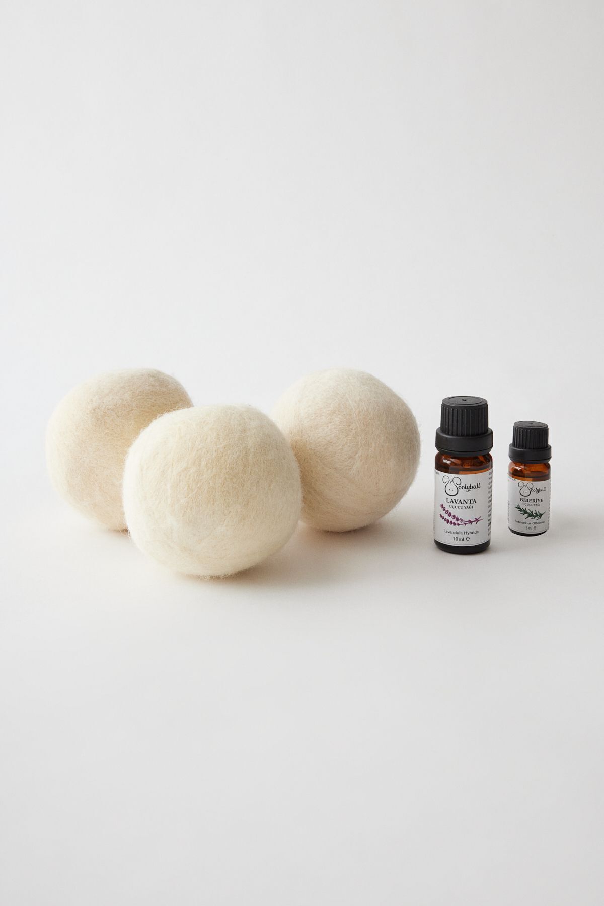 woolyball Yün Çamaşır Kurutma Makinası Topu-3 Adet Xl %100 Organik 10 ml Doğal Esans (5 ML DOĞAL ESANS HEDİYE)