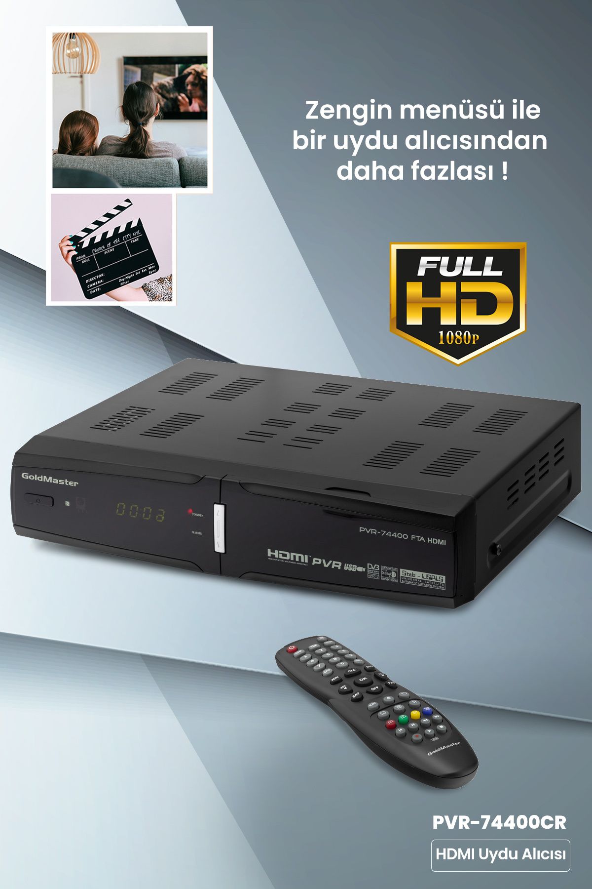 GOLDMASTER 74400 HDMI Çıkışlı Tüplü TV Uyumlu Scart Uydu Alıcısı