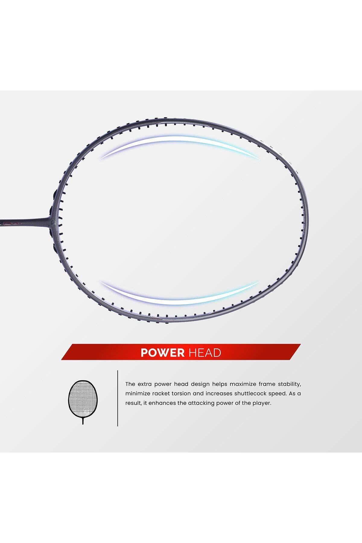 Apacs-Nano Fusion Speed Graphite Unstrung Badminton Racket | 76g, 30 Lbs Tension | Grey 2