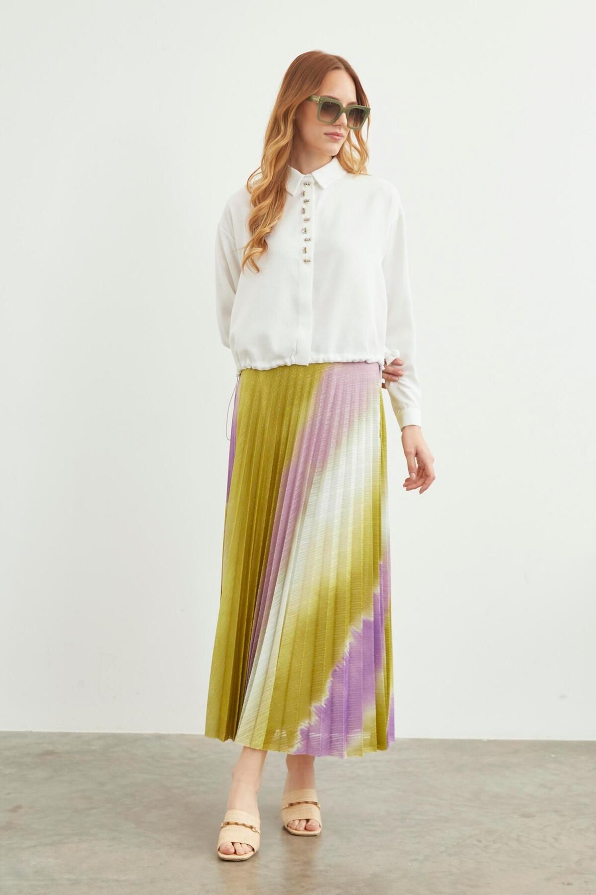 Zühre-Lilac Double Combination Set - Color Block TK-1297 4