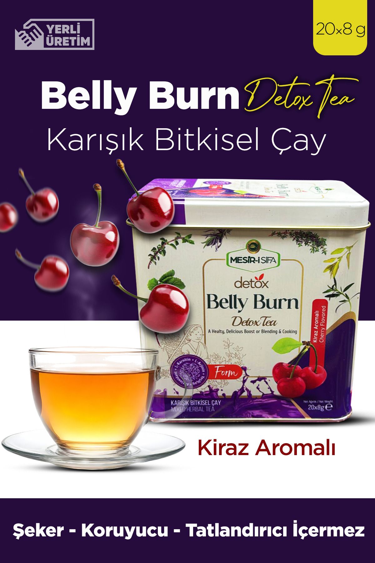 Mesirişifa Belly Burn Detox Çayı 8gr 20'li Doğal Içerikli Detoks Tea