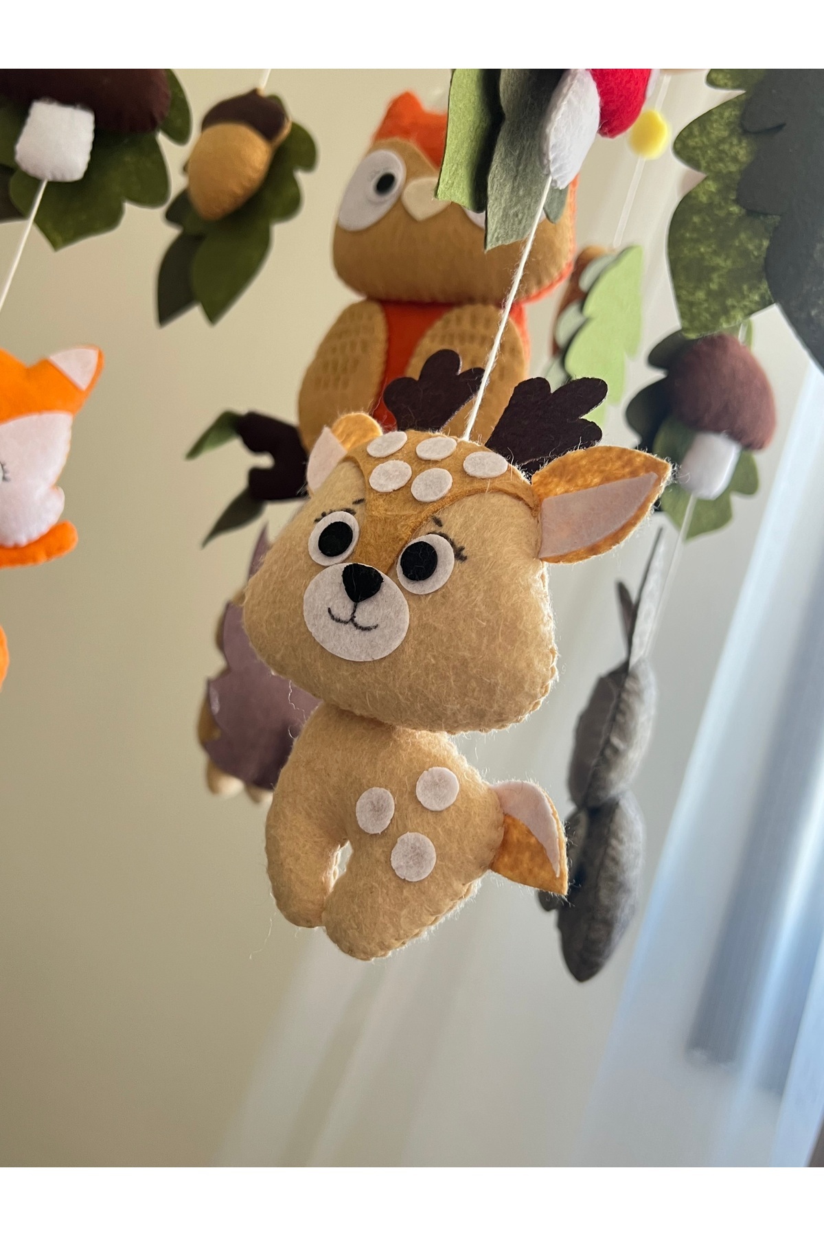 SefDen Lazer Kesim Atölyesi (MÜZİKLİ) Bebek Beşik Dönencesi Uyku Arkadaşı Bebek Beşik Süsü Anne Yanı Karışık Hayvan Figürlü fotoğrafı 6 (önizleme)