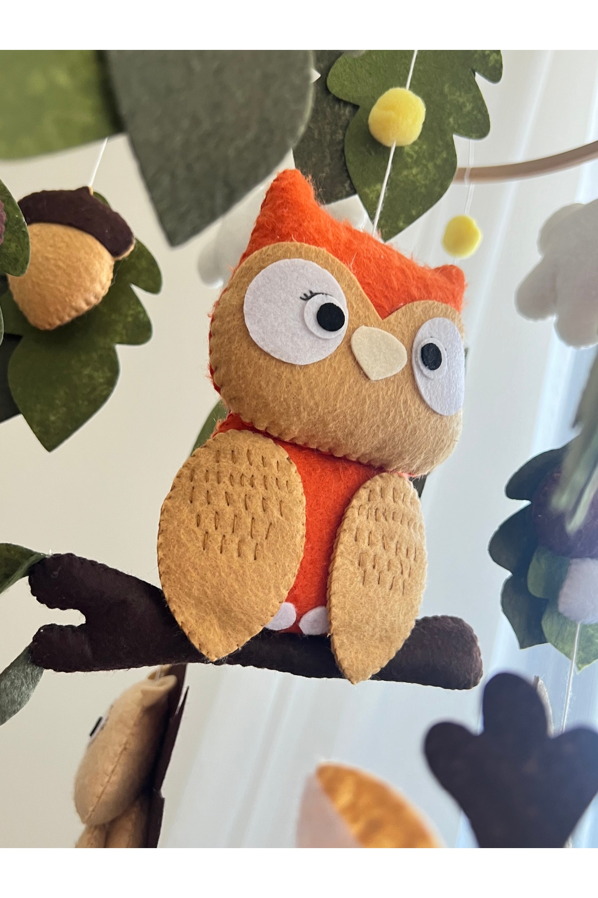 SefDen Lazer Kesim Atölyesi (MÜZİKLİ) Bebek Beşik Dönencesi Uyku Arkadaşı Bebek Beşik Süsü Anne Yanı Karışık Hayvan Figürlü fotoğrafı 4 (önizleme)