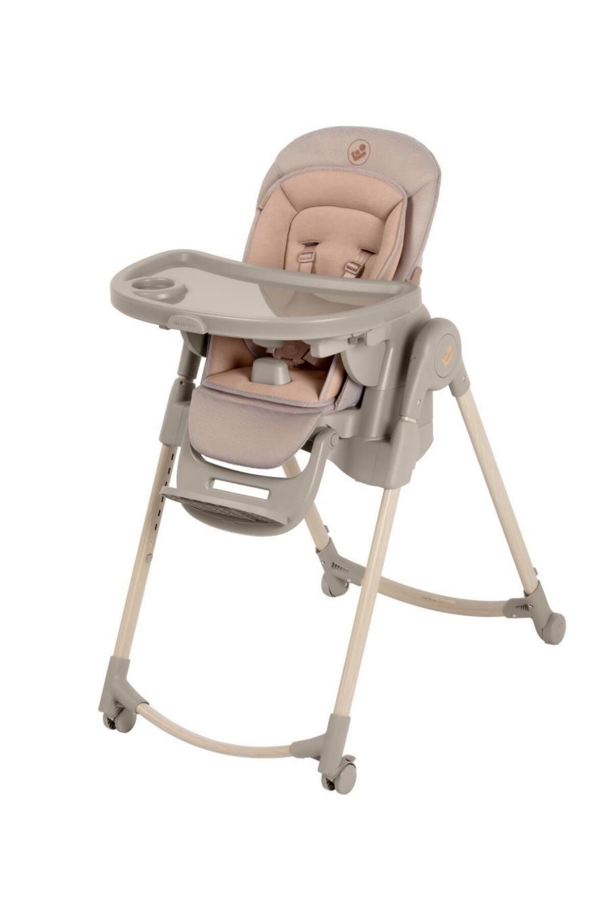 Maxi-Cosi Minla Plus 6'sı Bir Arada Ahşap Görünümlü 4 Tekerlekli Mama Sandalyesi Elegance Terra