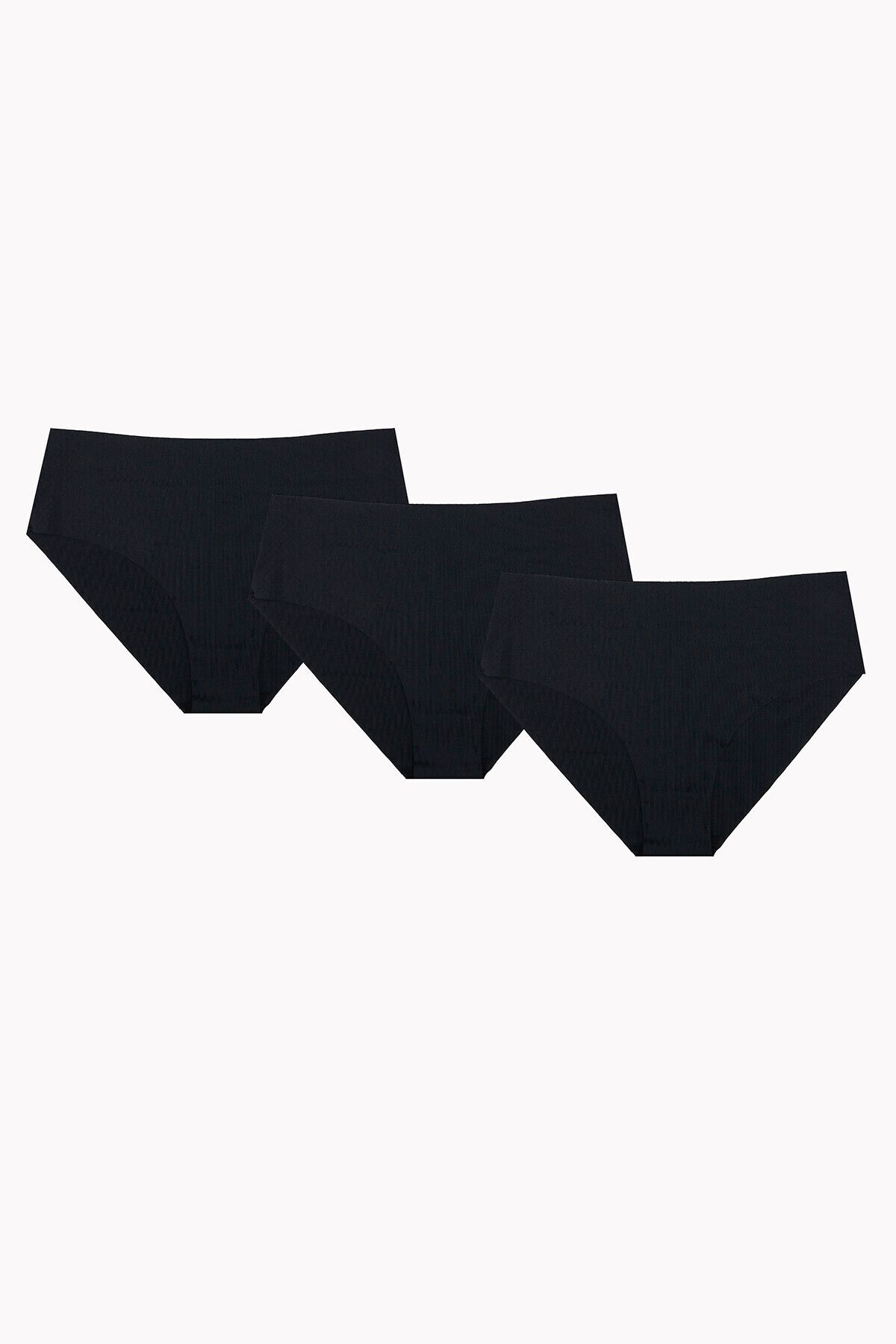 NBB-Black 3-Piece Laser High Waist Panties 2