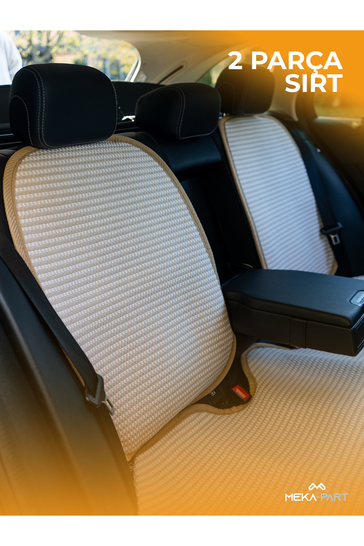 TREND Meka Part Oto Koltuk Koruyucu Kılıf 5 Parça Universal Bej 2+3 %100 Pamuk fotoğrafı 2 (önizleme)