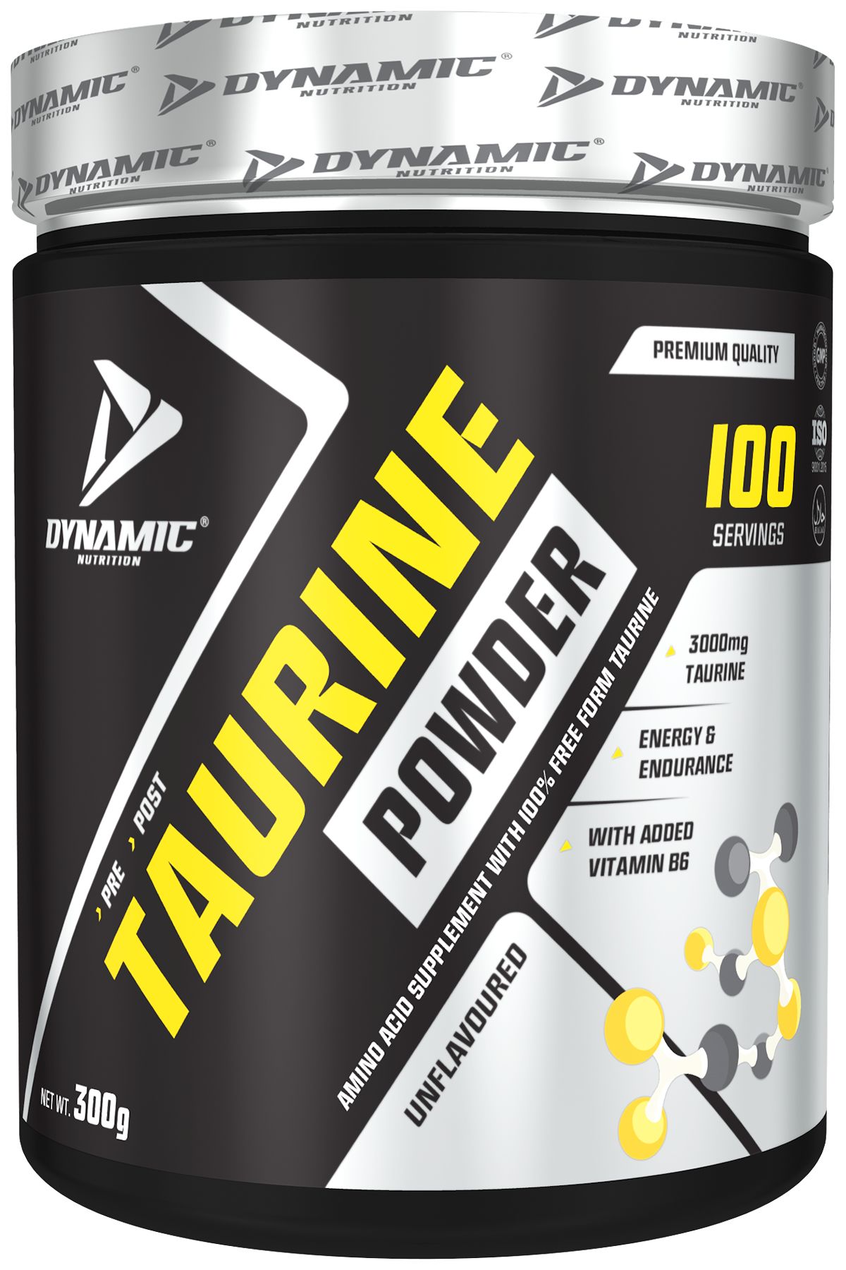 Dynamic Nutrition Taurine Powder - 300 G - Aromasız - 100 Servis - Taurin Amino Asit