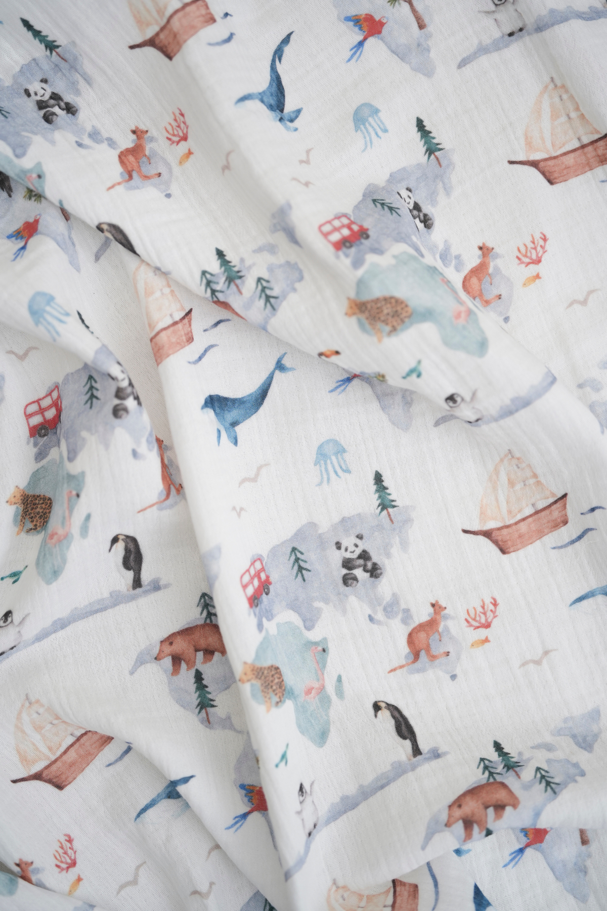 Tuğba Kuğu Baskılı Müslin Kumaş  | Earth Animal fotoğrafı 5 (önizleme)