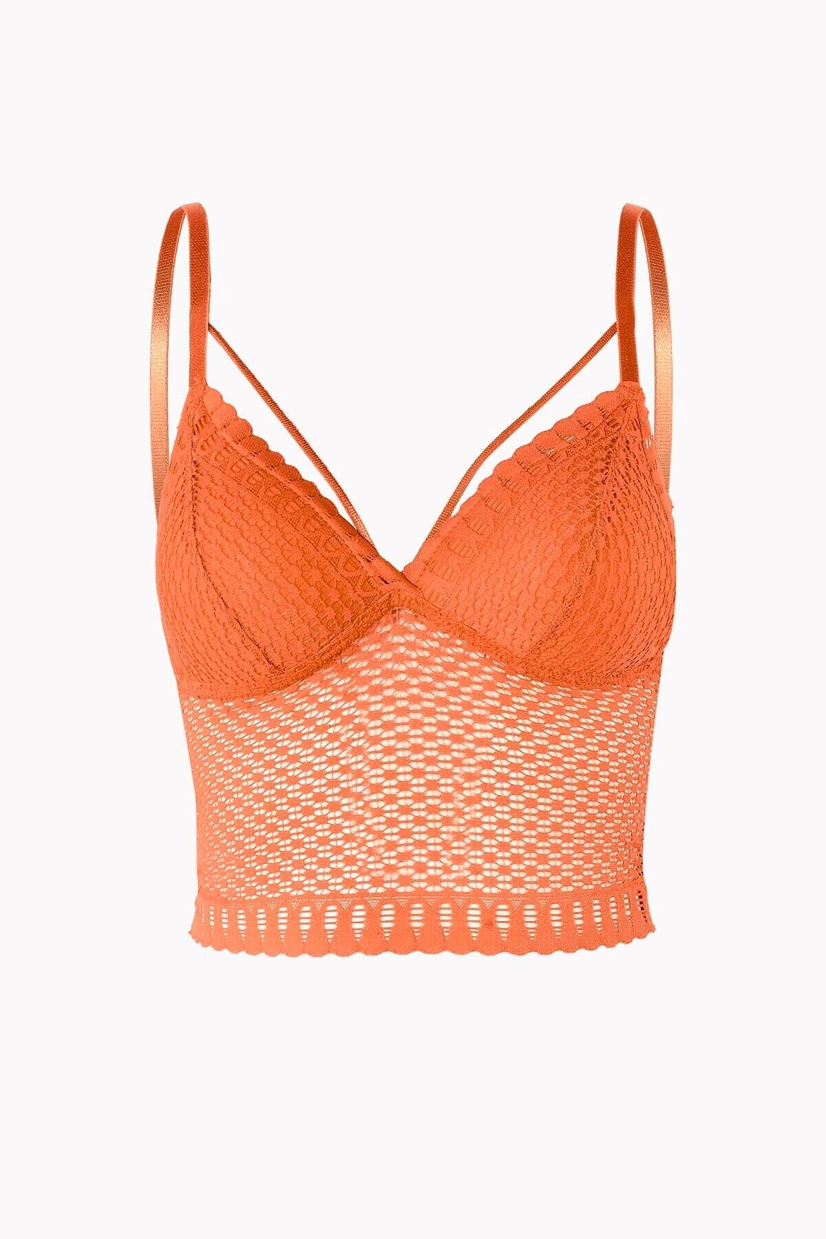 LOYA-Orange Helen Mesh Bralet Bra 1