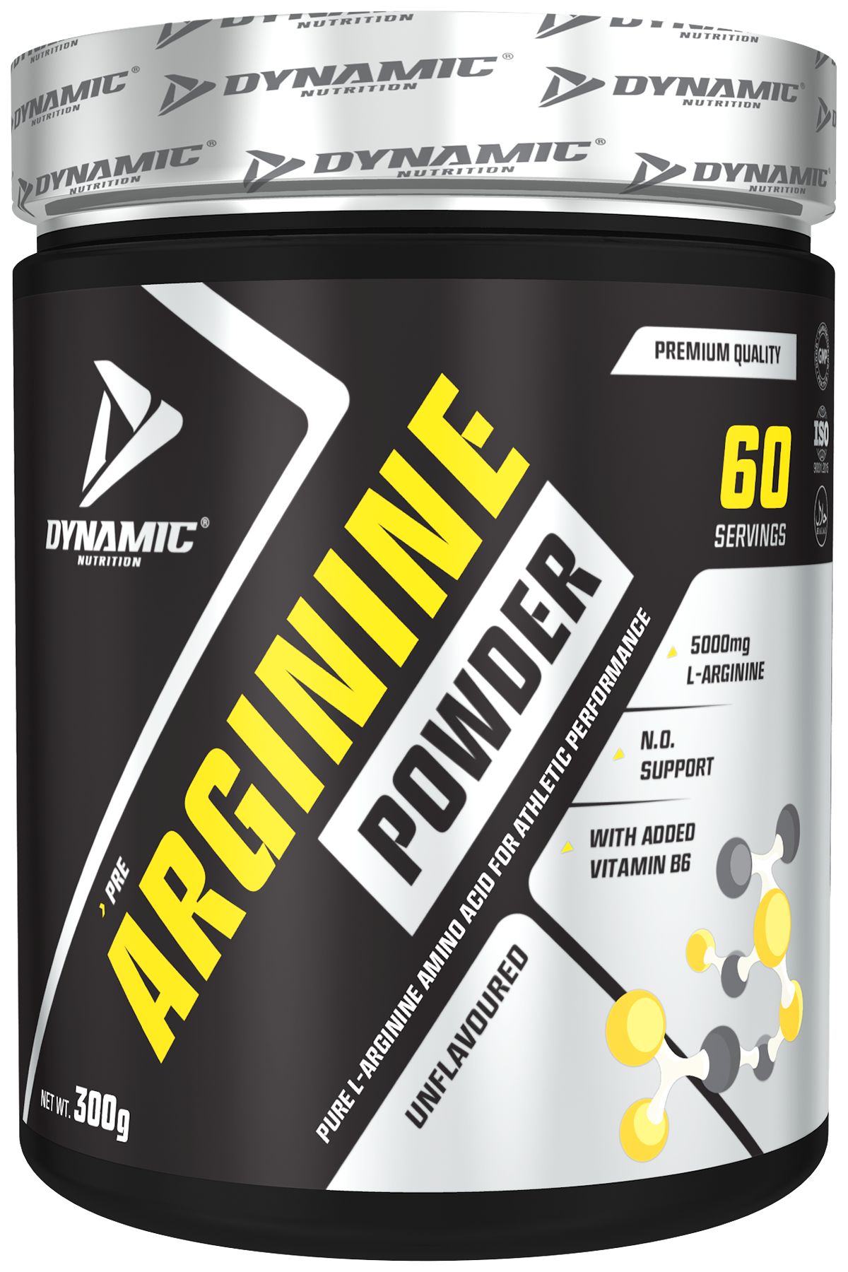 Dynamic Nutrition Arginine Powder - 300 G - Aromasız - 60 Servis - %100 Saf Arjinin Amino Asit