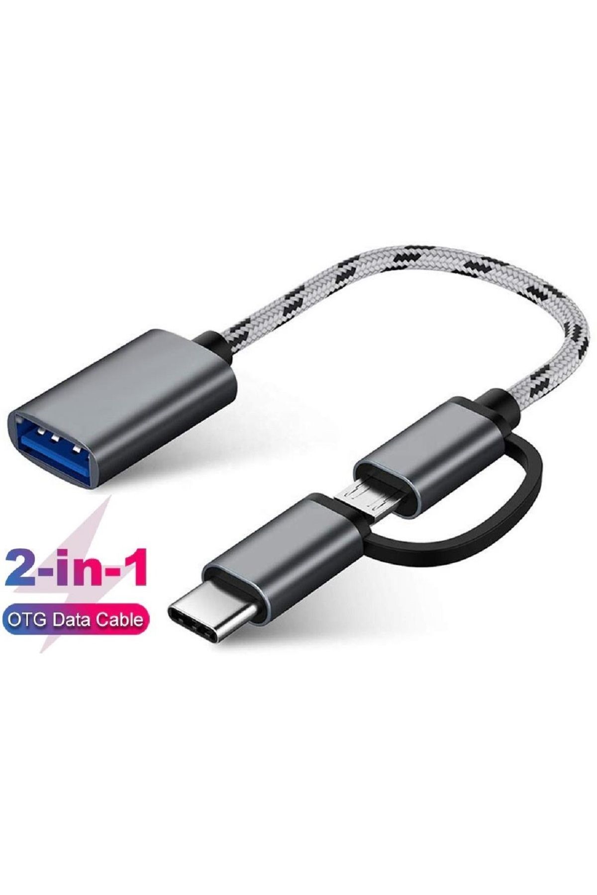 TKZ 0149 Usb 3.0 Otg To Type C Micro Usb Data Şarj  Hızlı şarj desteği Çevirici Dönüştürücü Adaptör