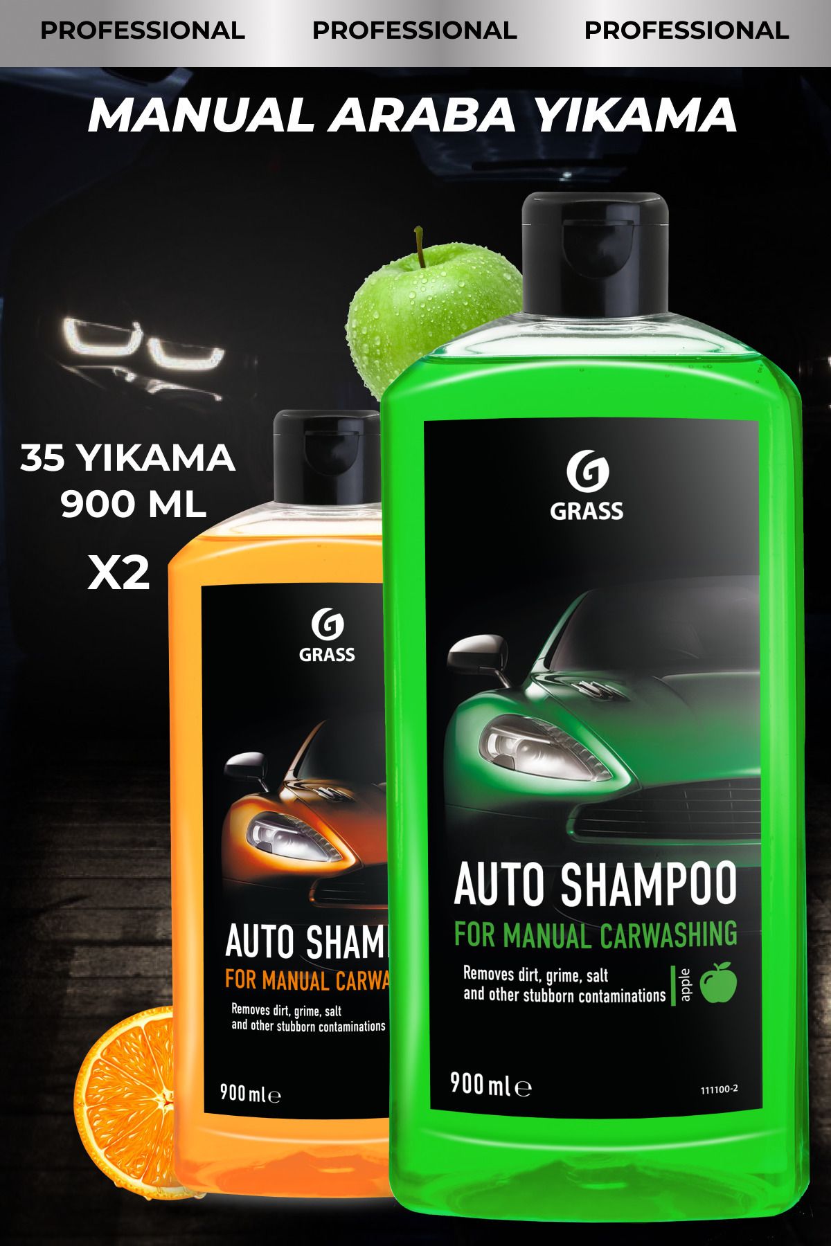 GRASS Auto Shampoo Köpüklü Manuel Araç Oto Şampuanı 900 ml 2'li Set