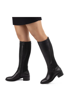 TwoEgoist Kadın Hakiki Deri Ekstra Geniş Konçlu 5cm Topuklu Çizme