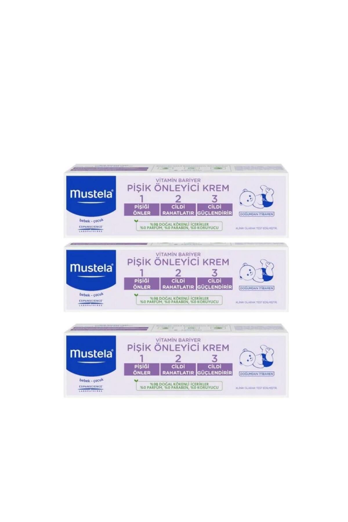 Mustela Vitamin Barrier Cream 1.2.3 Pişik Kremi 100 ml X 3 Adet