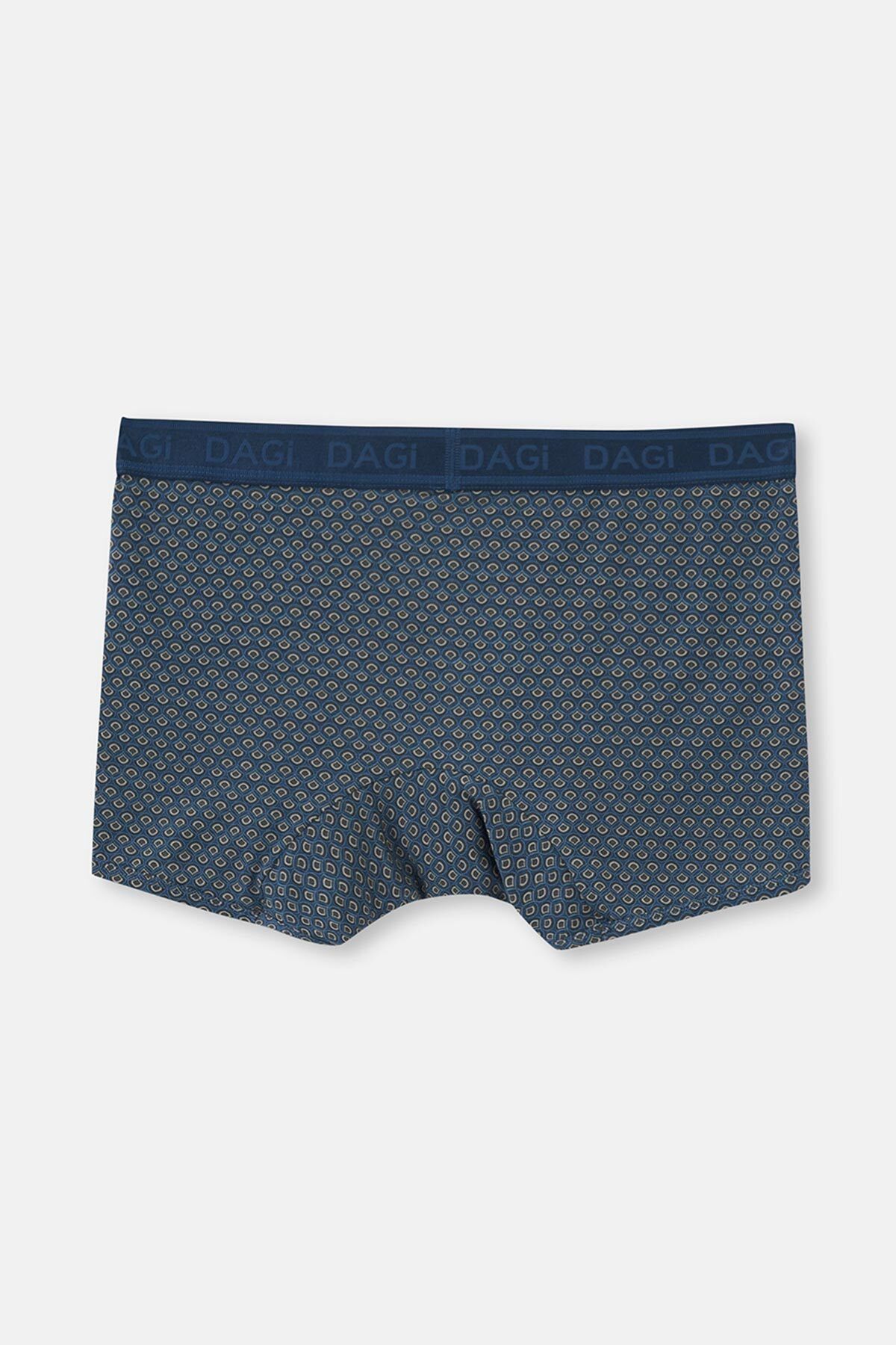 Dagi-Navy Blue 4210 Patterned Micro Modal Boxers 2